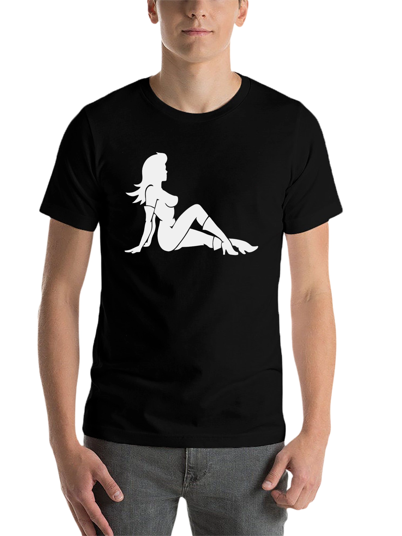 Black Silhouette Graphic Black T-Shirt view 7