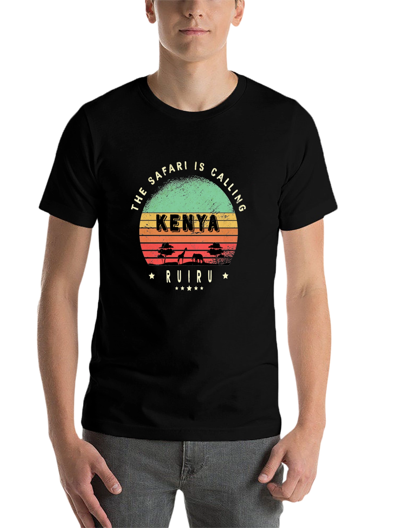 Black Kenya Safari Graphic T-Shirt view 7