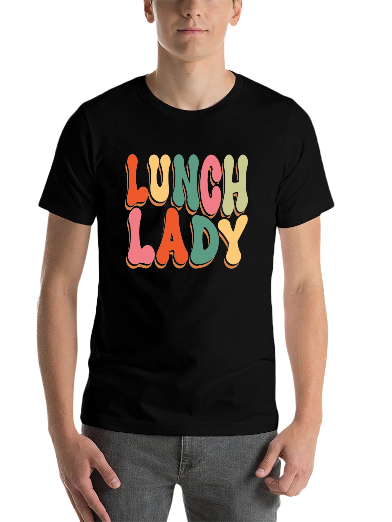 Black Lunch Lady Retro T-Shirt view 7