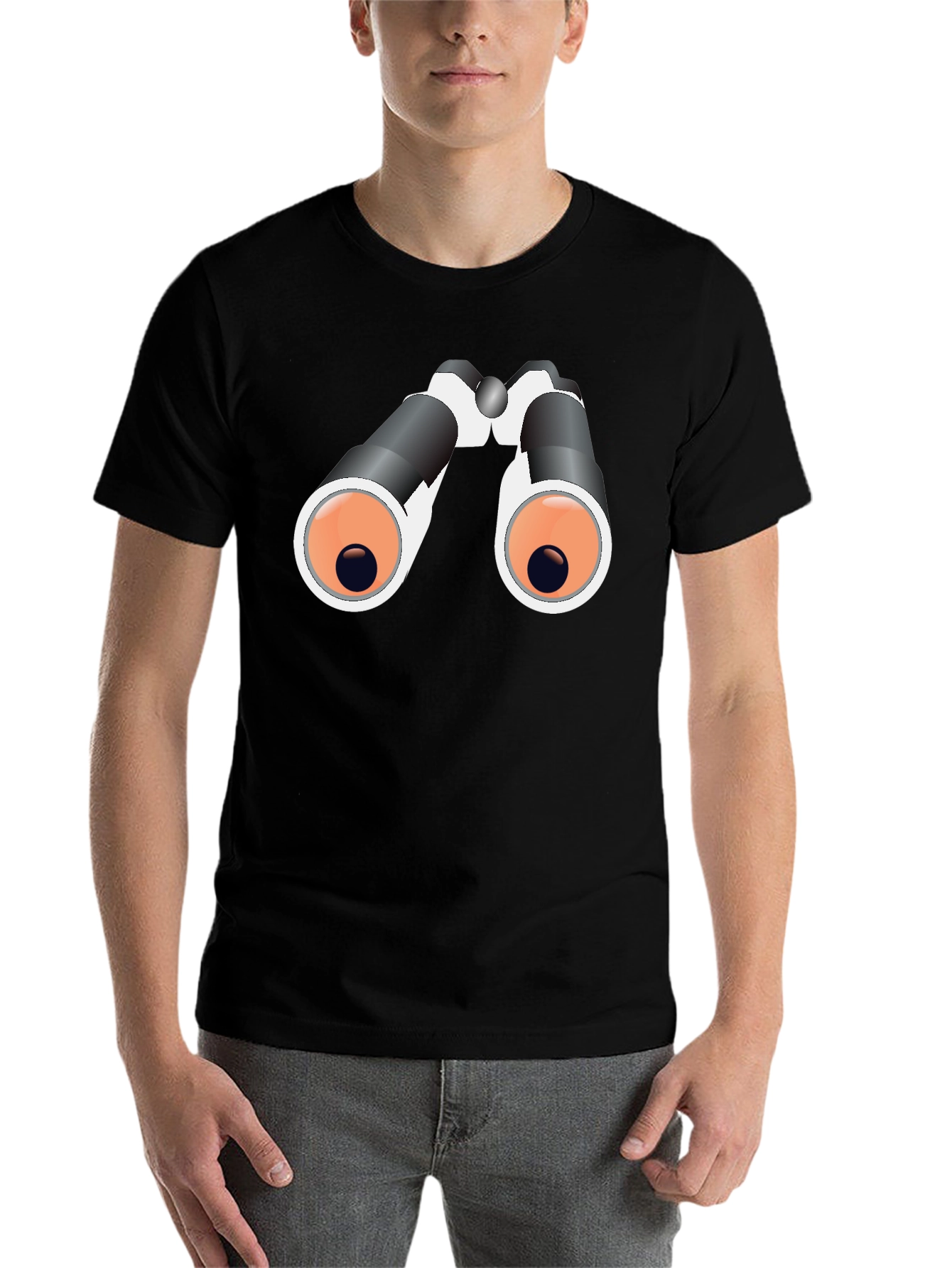 Black Binoculars Graphic Tee - Black Cotton T-Shirt view 7
