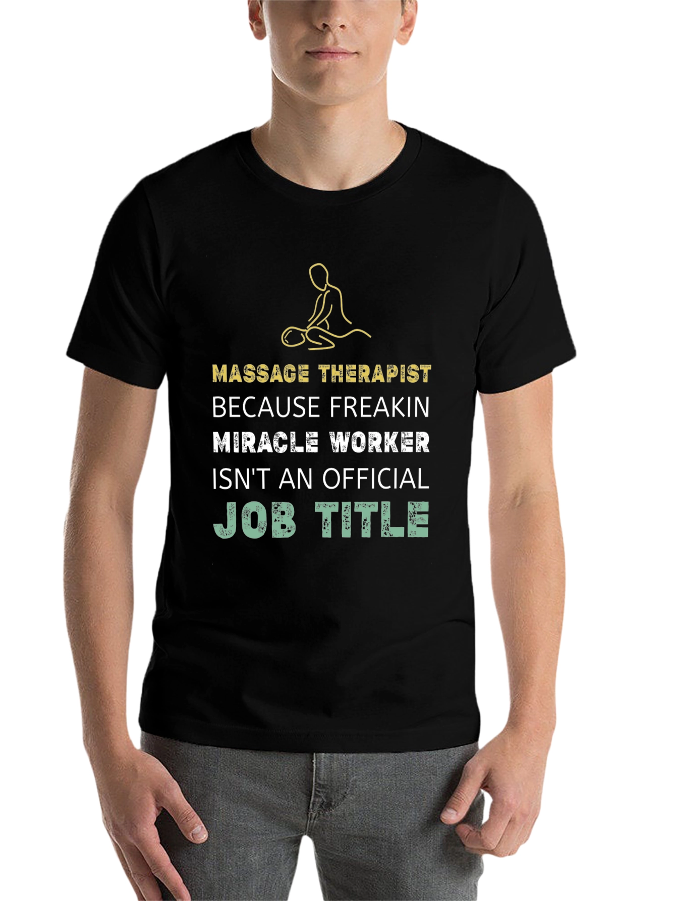 Black Massage Therapist Graphic Tee view 7