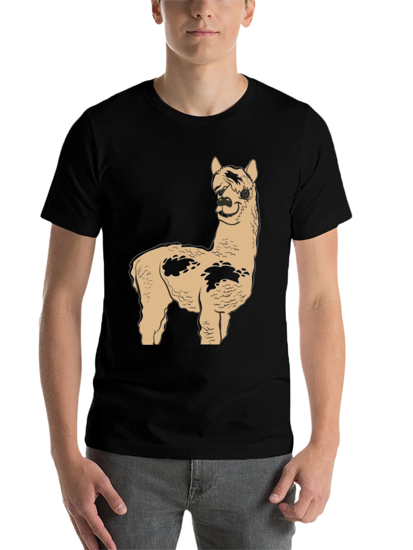 Black Alpaca Graphic Tee - Casual Comfort view 7