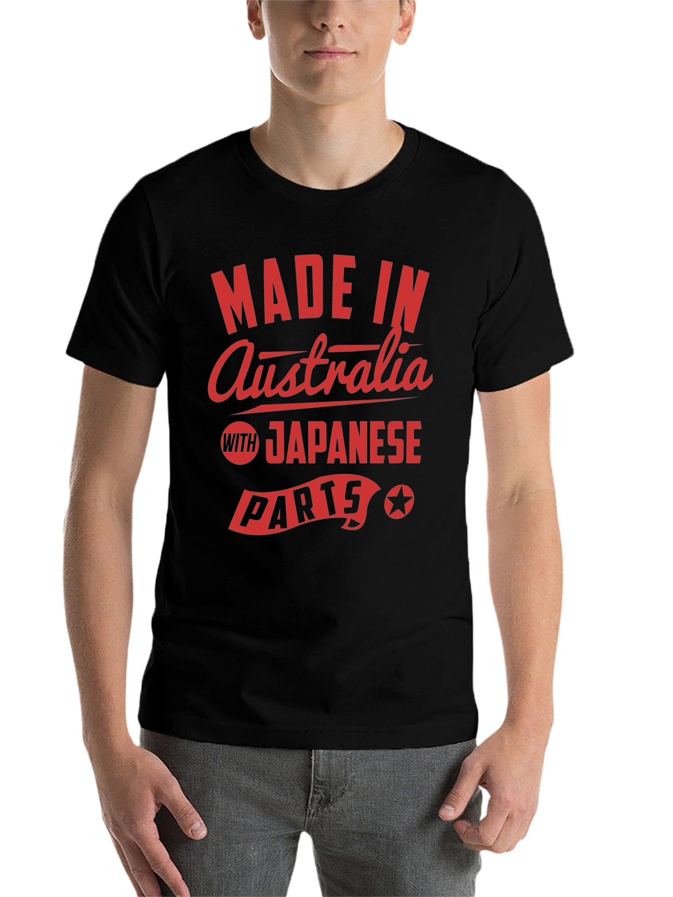 Black Made In Australia with Japanese Parts T-Shirt view 7