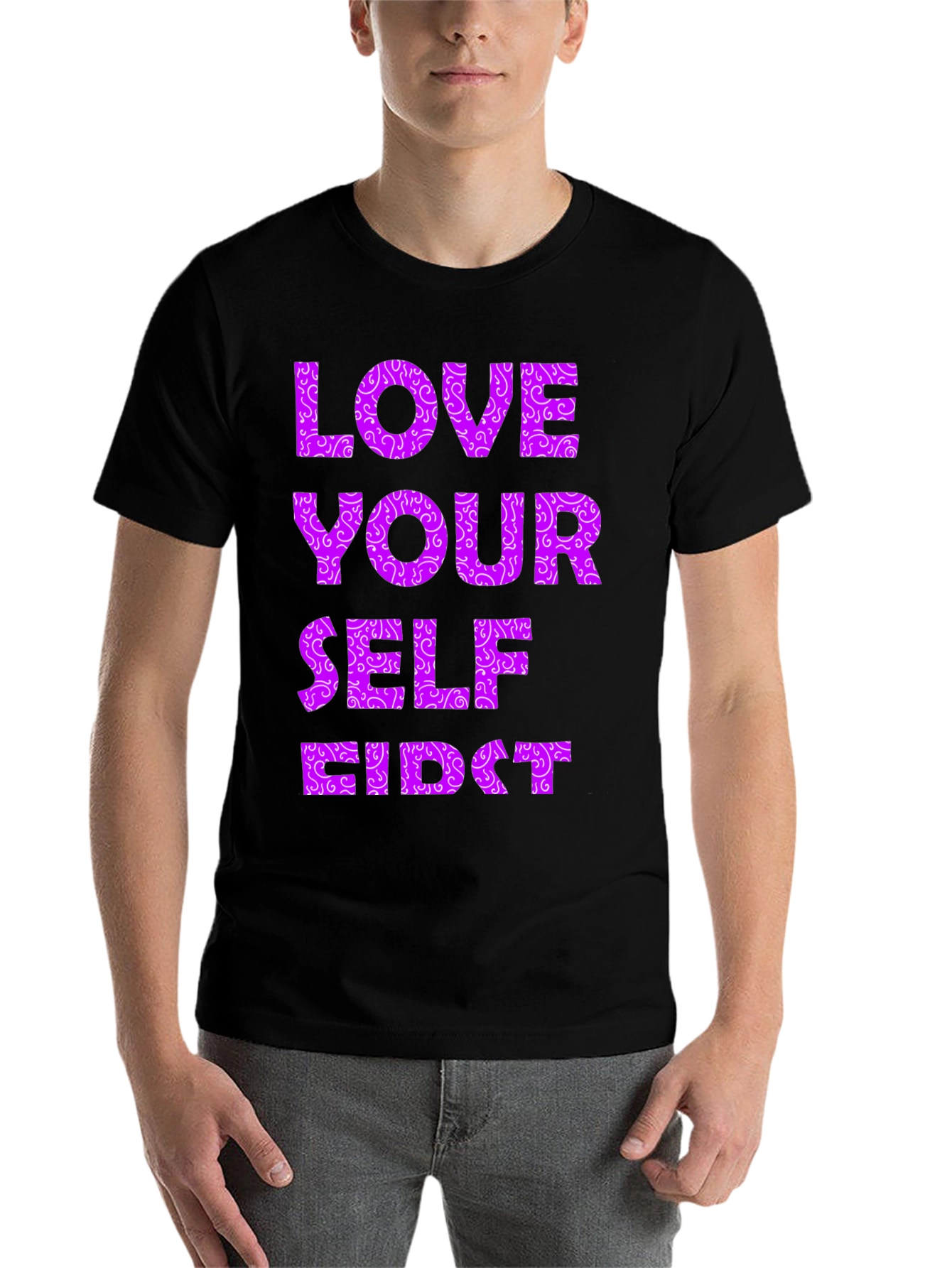 Black Love Yourself First Graphic Tee view 7