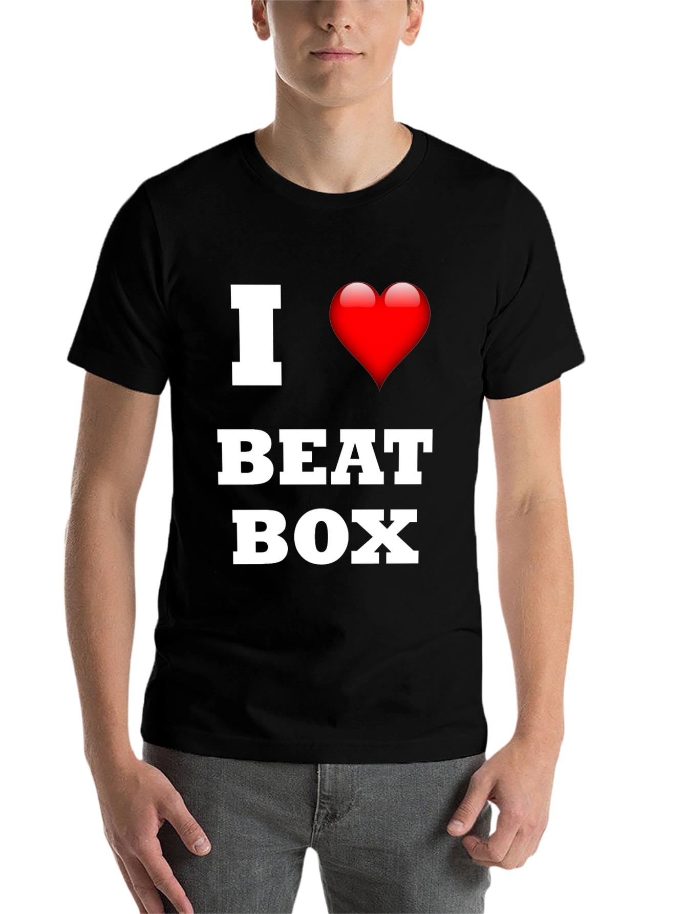 Black I Love Beat Box Black T-Shirt view 7