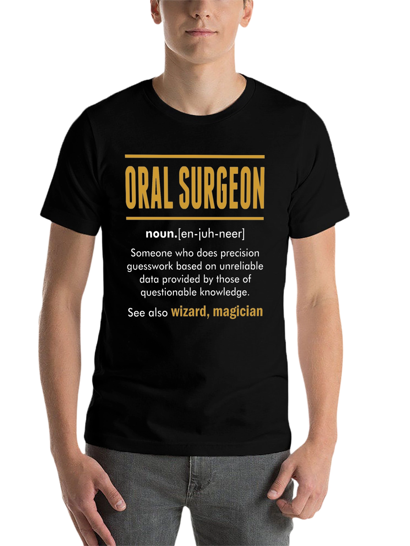 Black Oral Surgeon Definition T-Shirt - Funny Medical Gift view 7