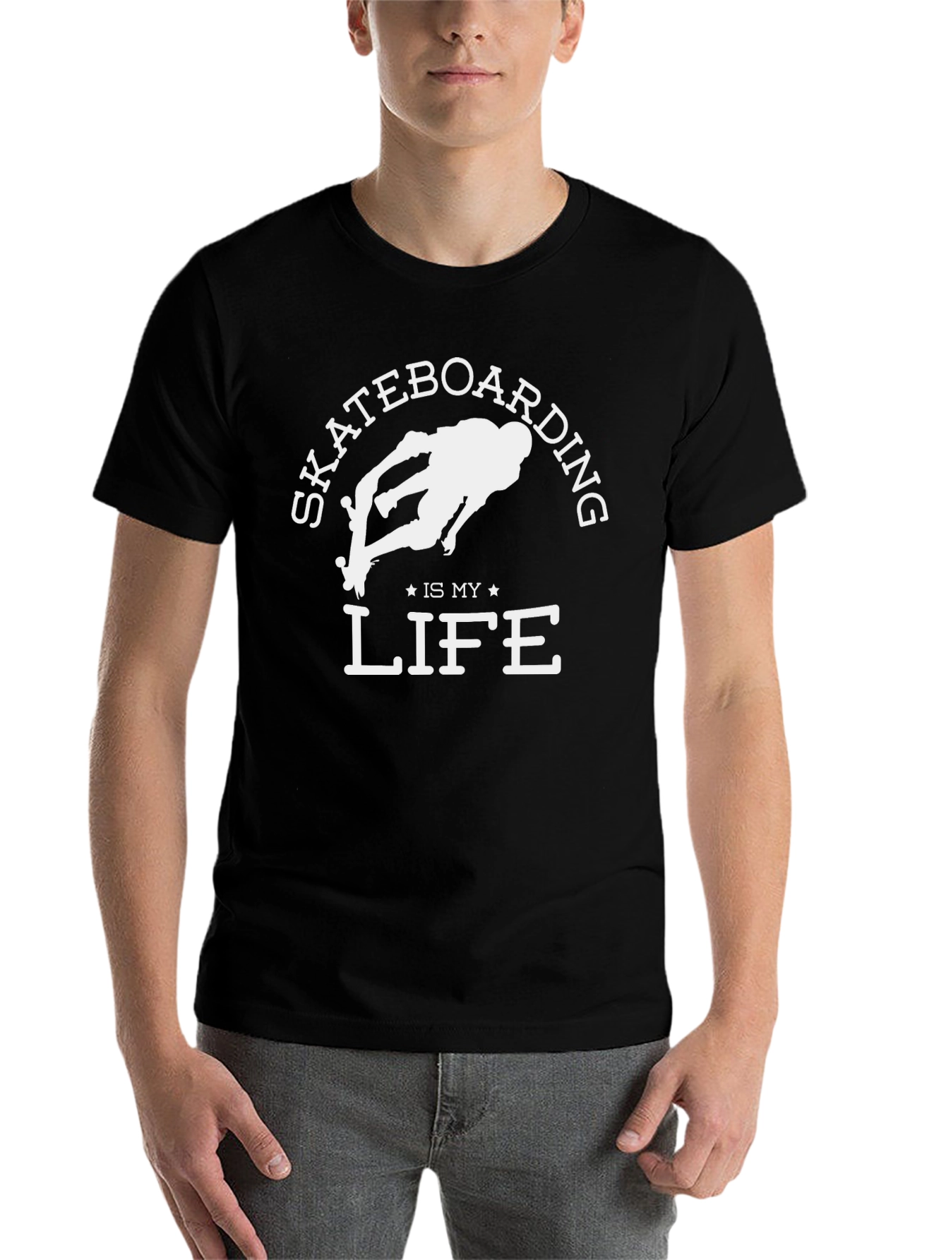 Black Skateboarding is my Life T-Shirt view 7
