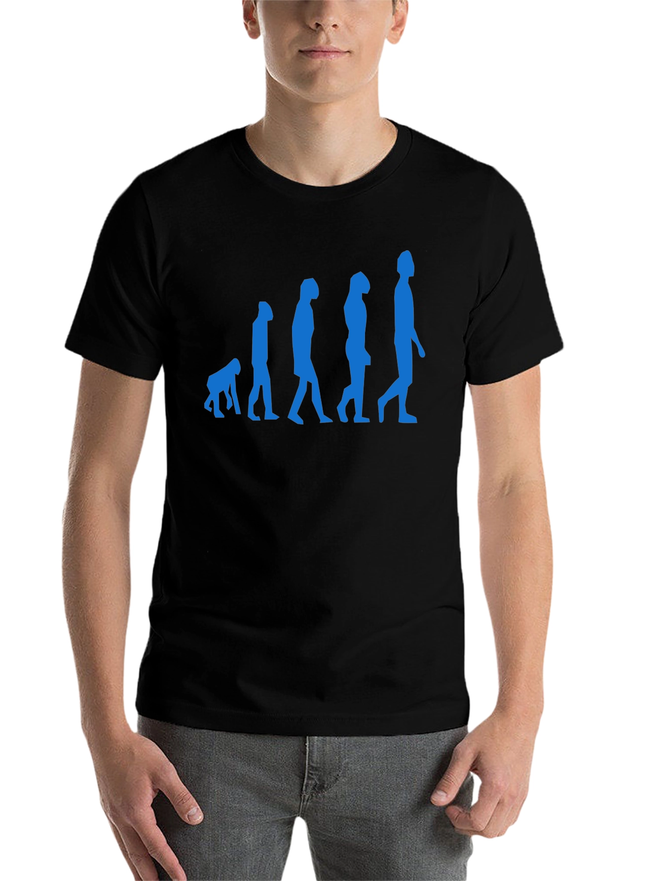 Black Evolution of Man Black Graphic Tee view 7