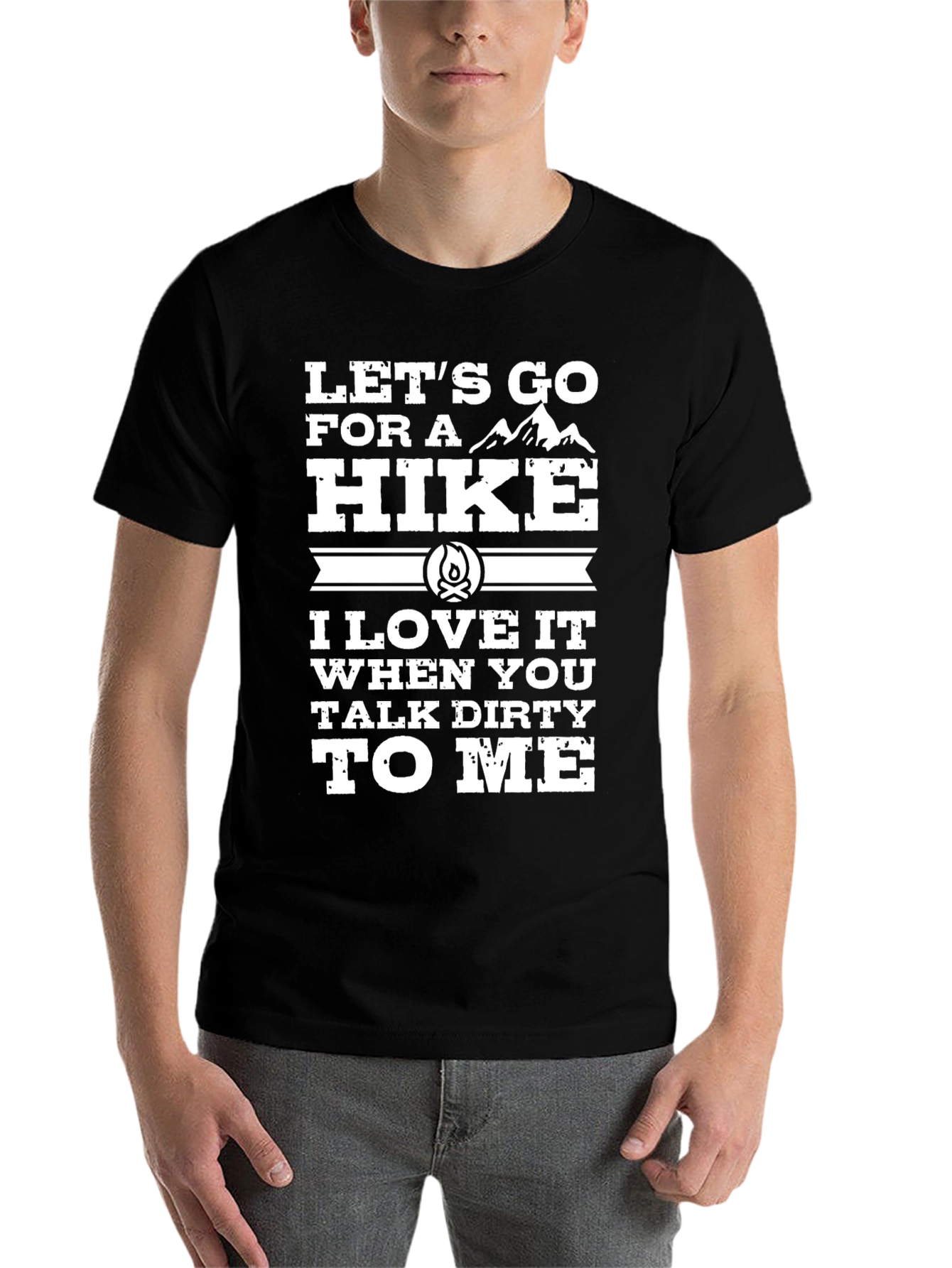 Black Let's Go For A Hike T-Shirt - Funny Hiking Tee view 7