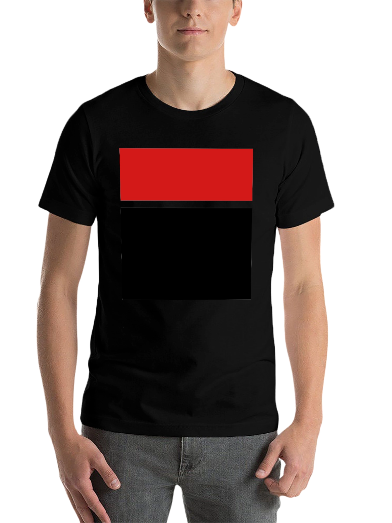 Black Bold Blocked Tee - Red and Black Graphic T-Shirt view 7
