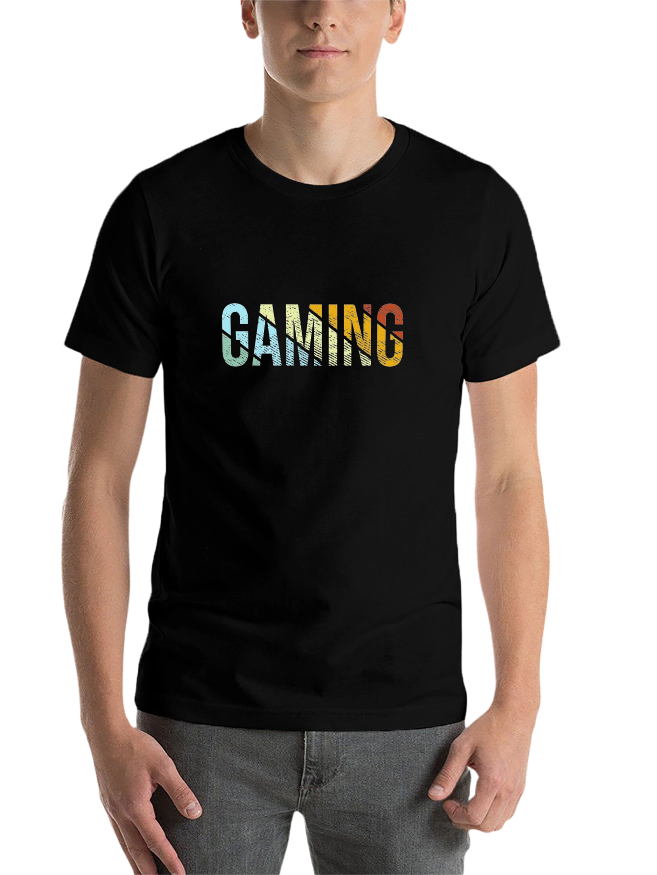 Black Gaming T-Shirt Retro Style view 7