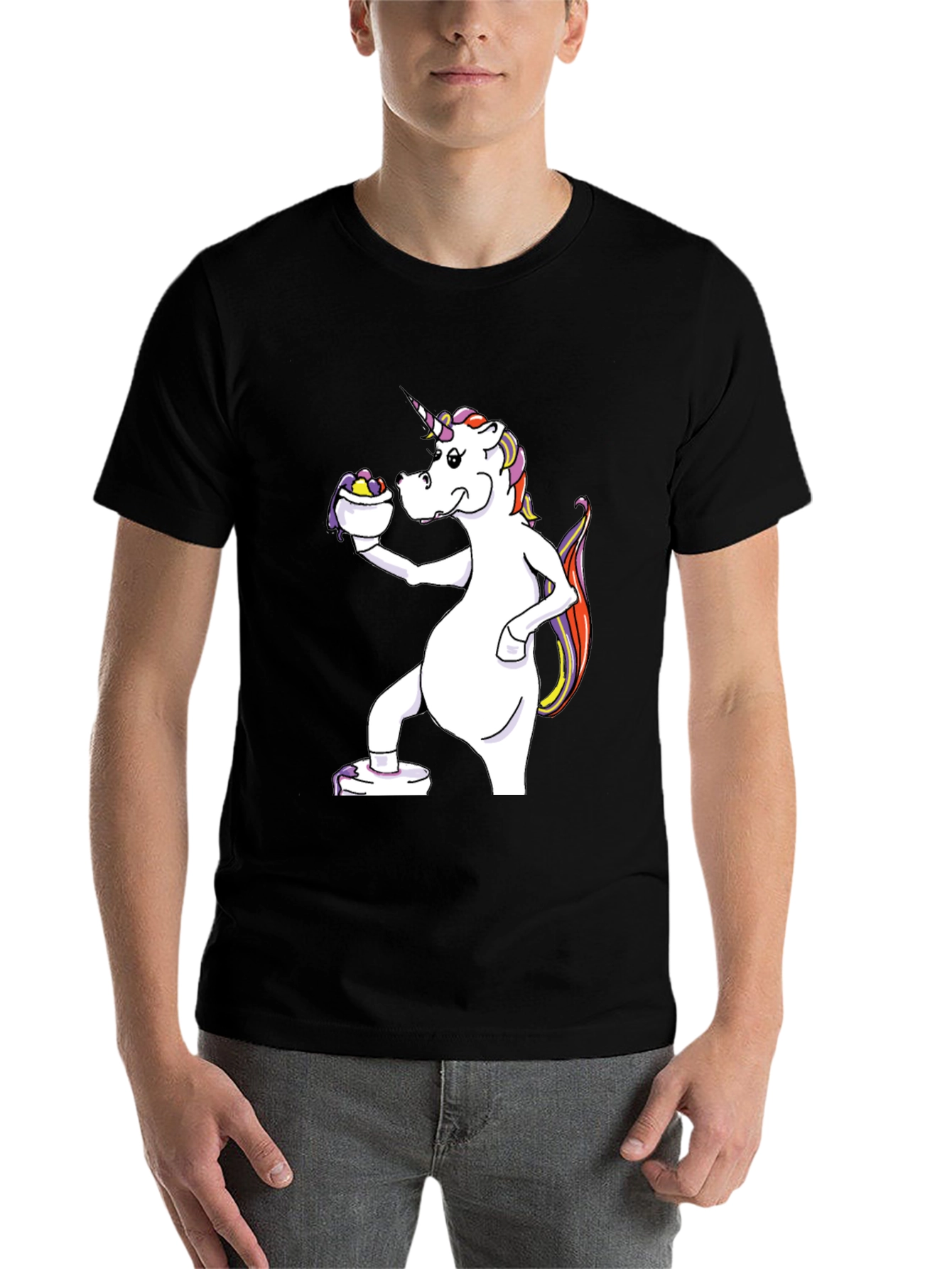 Black Unicorn Easter Egg Hunt T-Shirt view 7