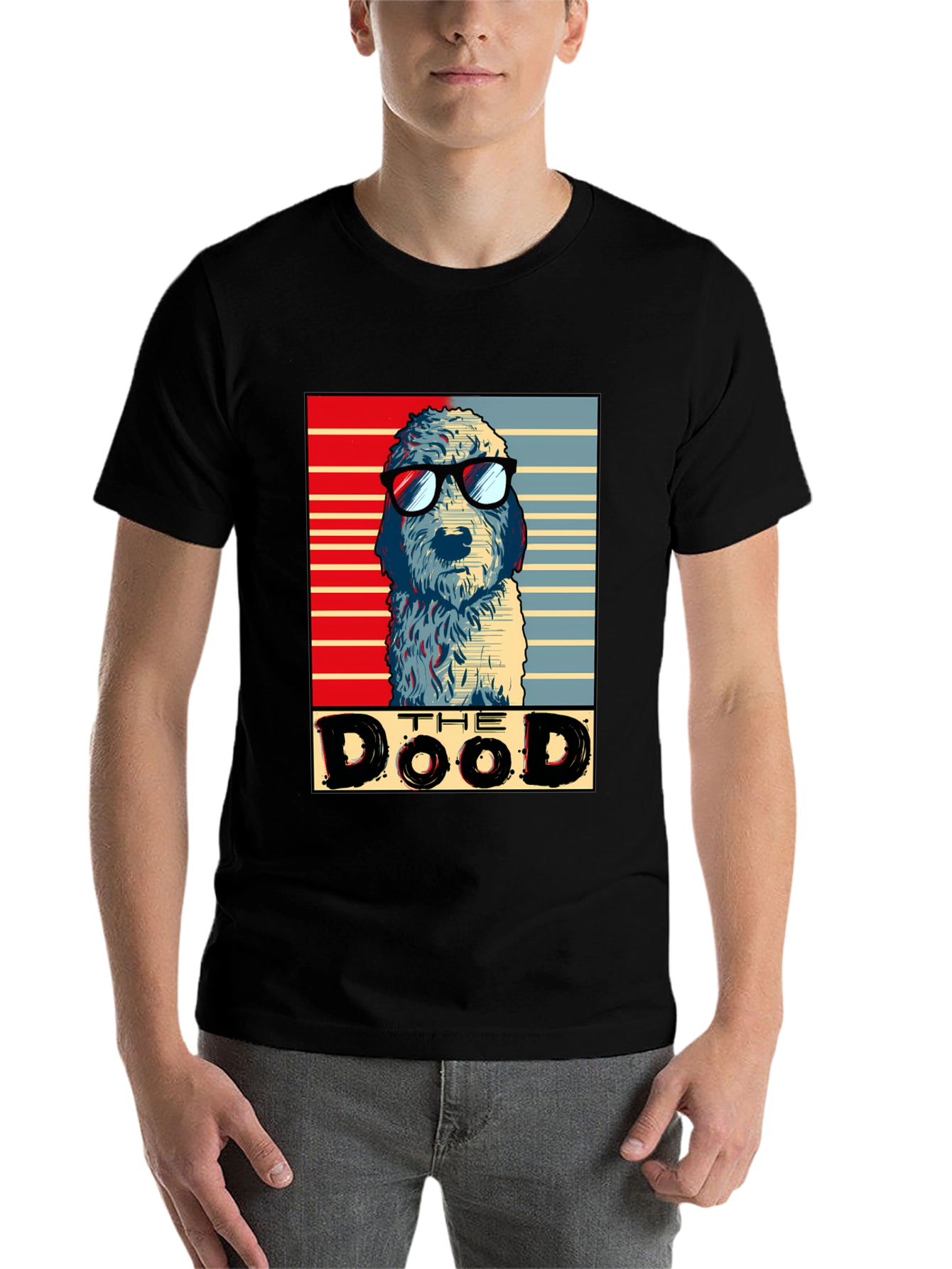Black The Dood T-Shirt - Cool Dog Design view 7