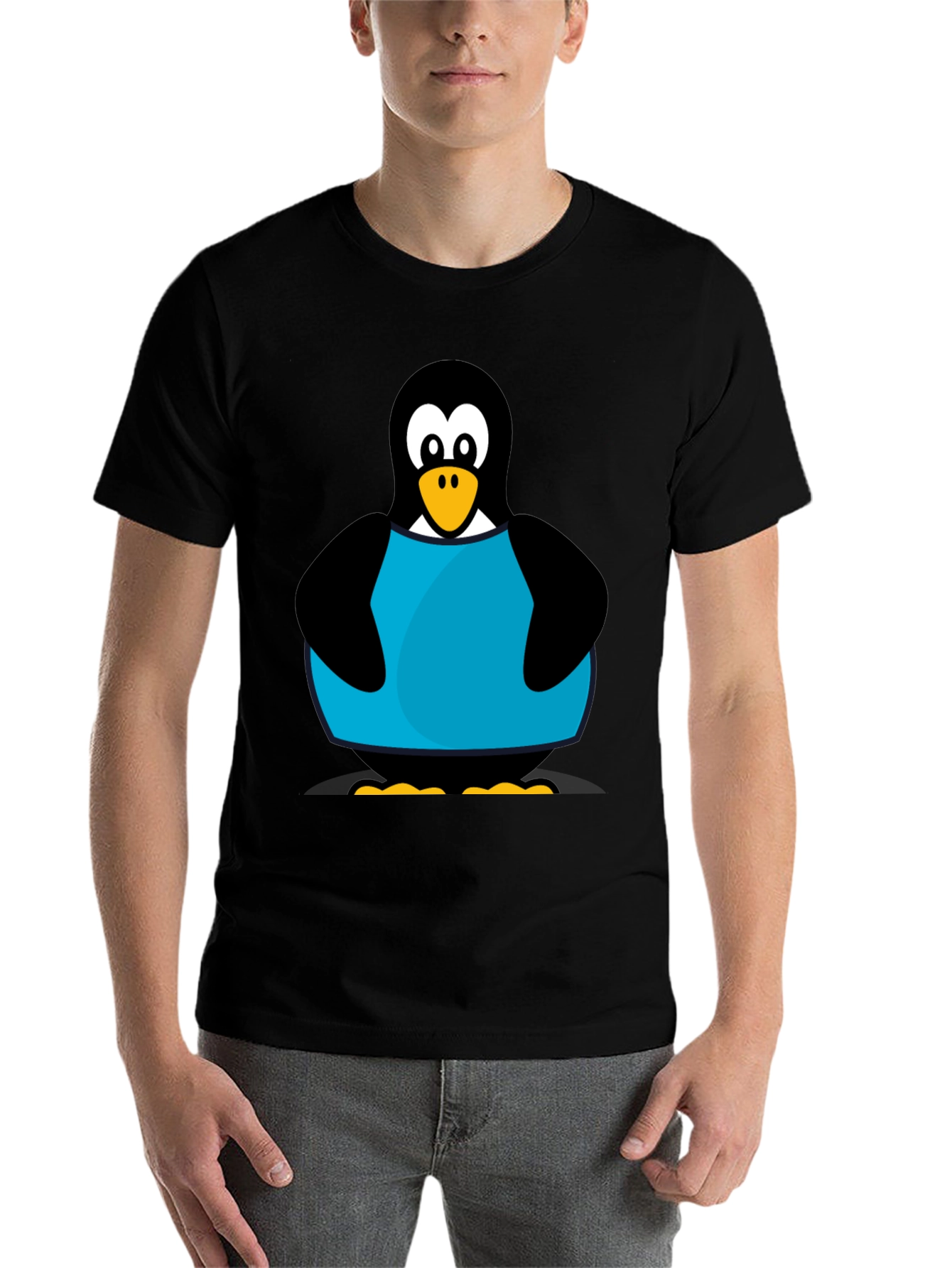 Black Penguin Graphic T-Shirt - Black Cotton Tee view 7