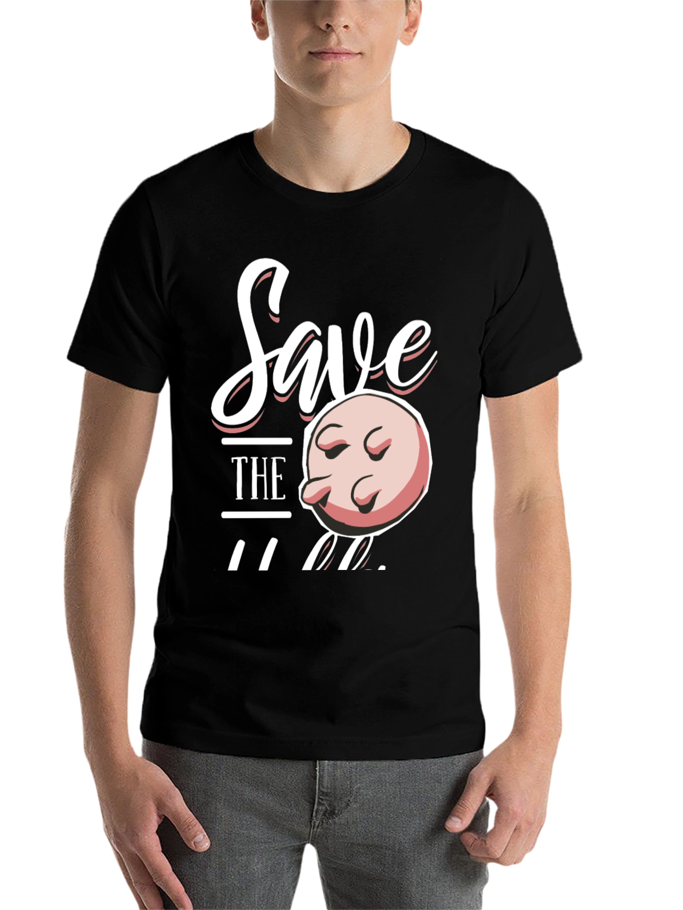 Black Save the Udders Funny T-Shirt view 7