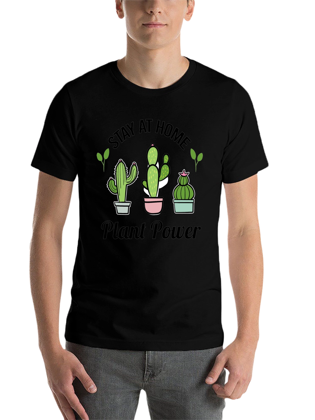 Stay At Home Plant Power T-Shirt Cactus Lover Tee - 7