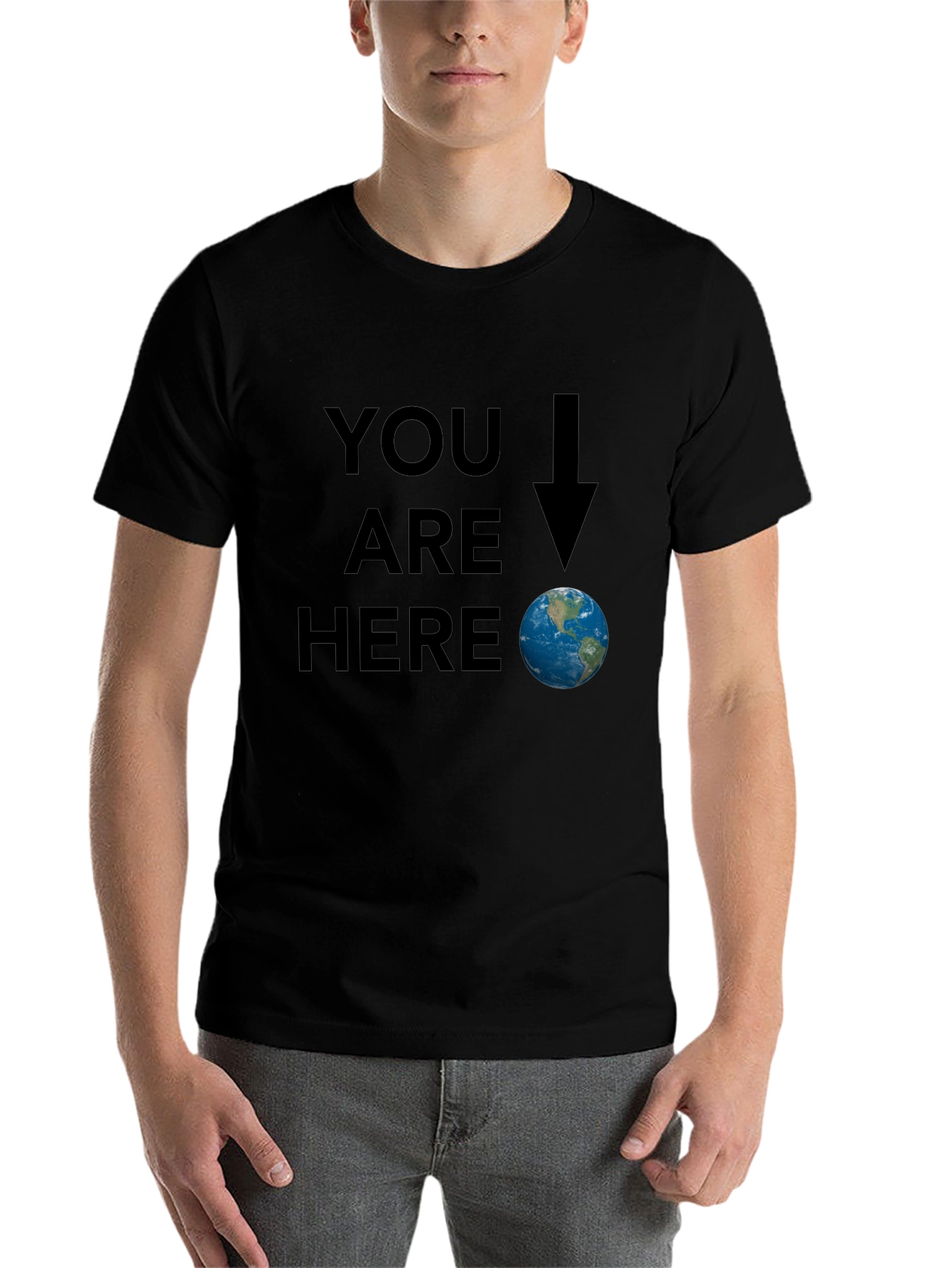 Black You Are Here Earth Graphic Tee - Black view 7