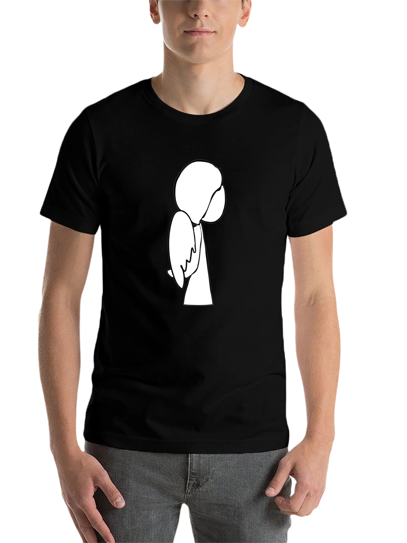Black Minimalist Line Art Graphic T-Shirt view 7