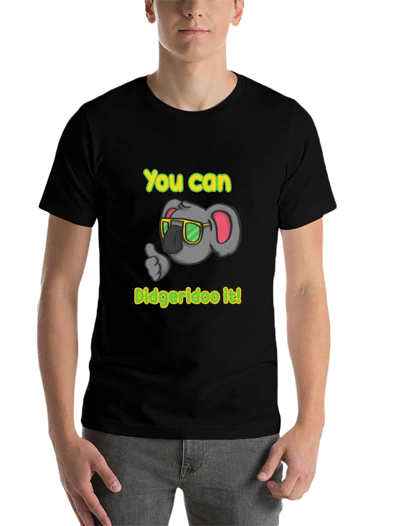 Black Funny Koala Didgeridoo T-Shirt view 7