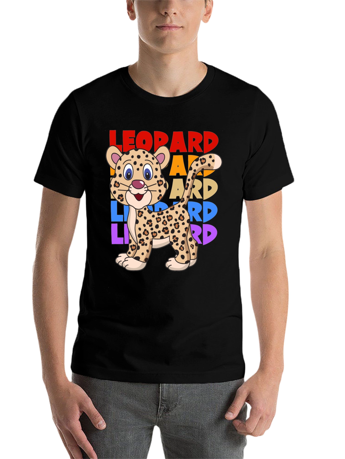 Black Leopard Graphic T-Shirt - Cute Animal Tee view 7