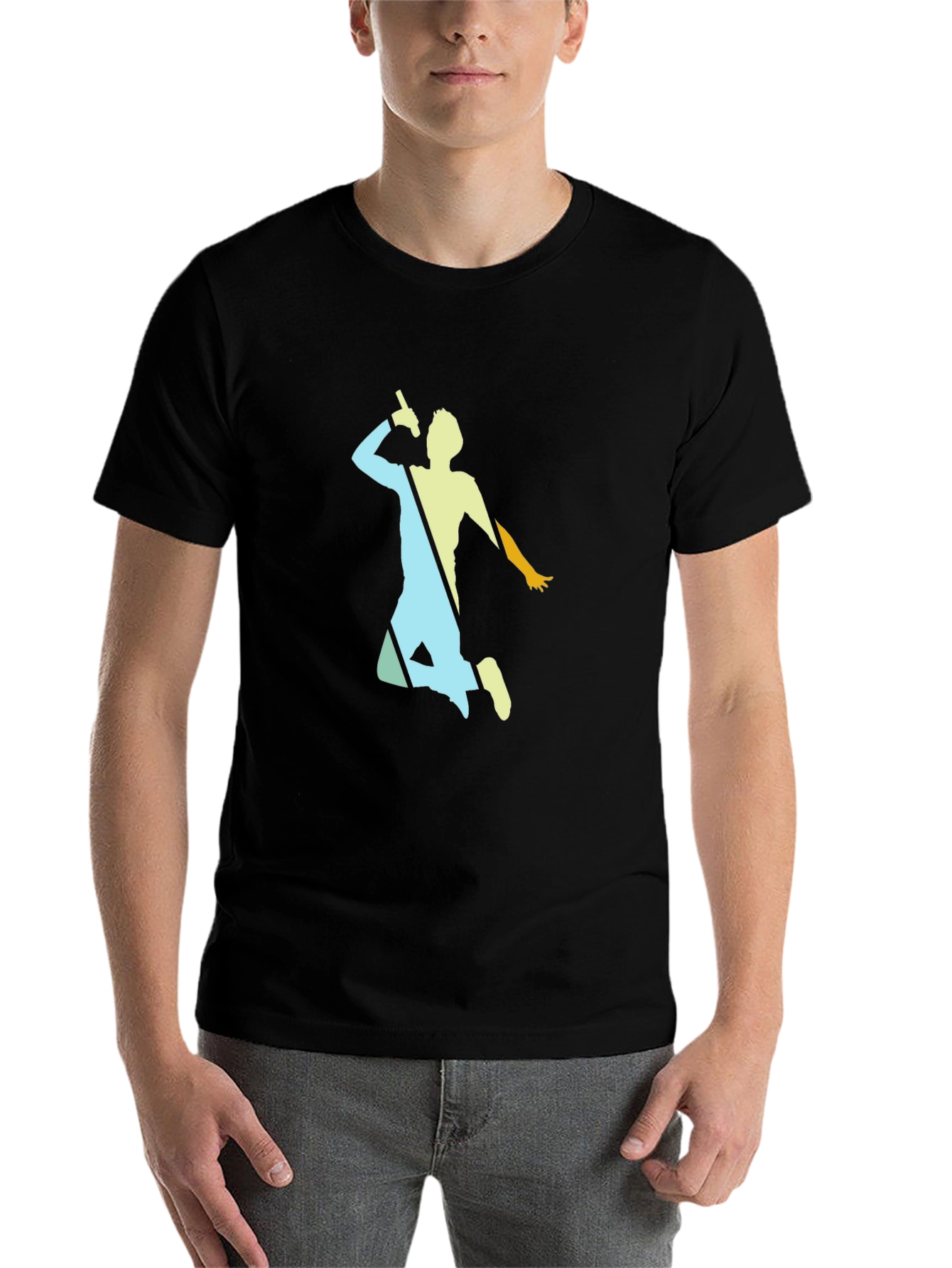 Black Singer Silhouette Tee - Black Cotton Blend view 7