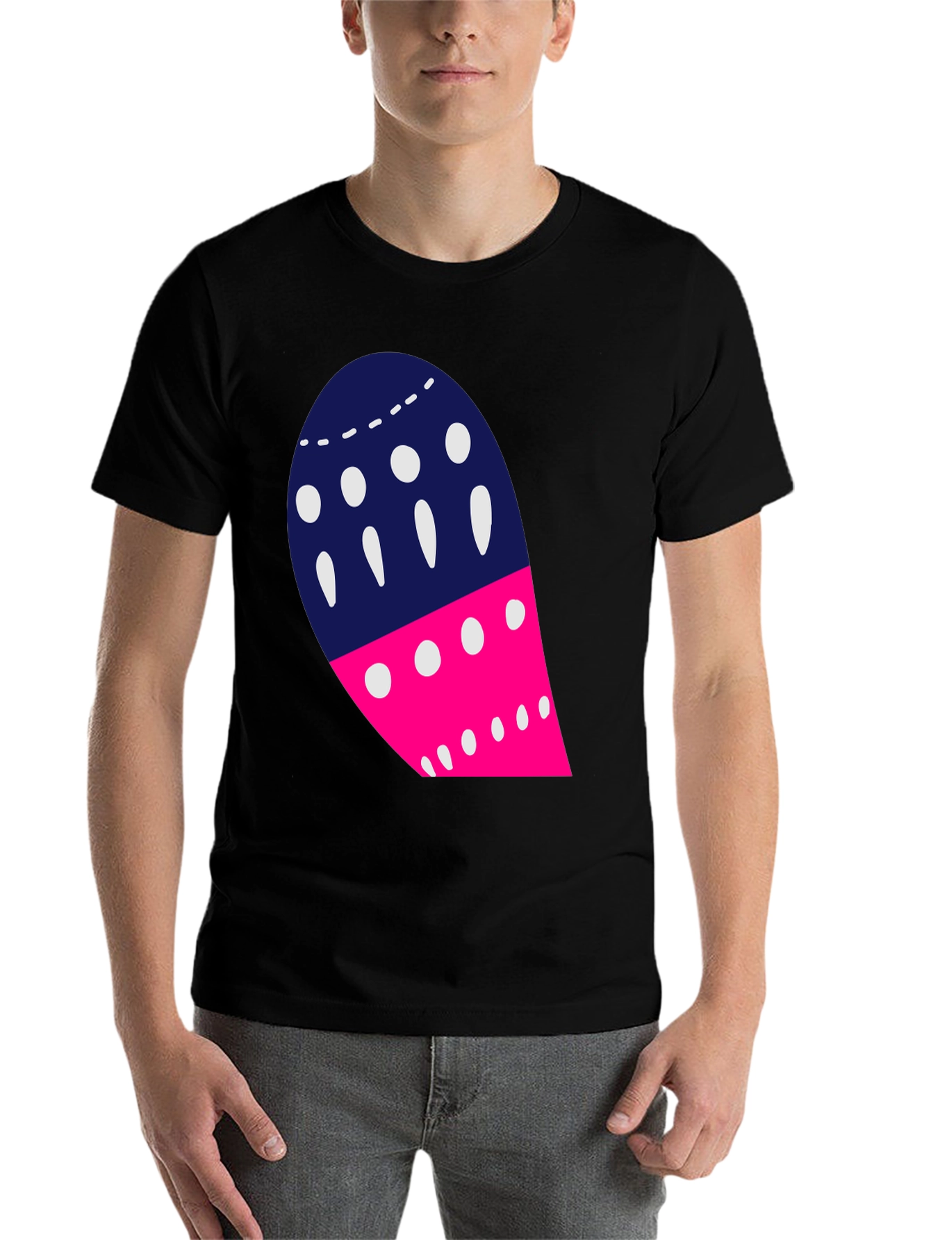 Black Abstract Graphic Tee - Modern Design Shirt view 7