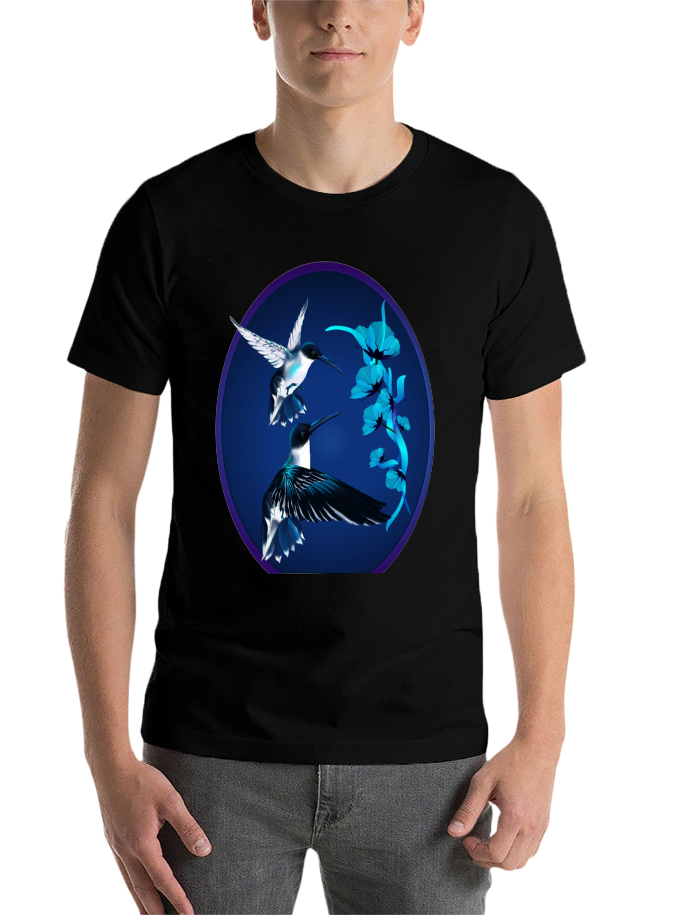 Black Hummingbird Graphic Black Tee view 7