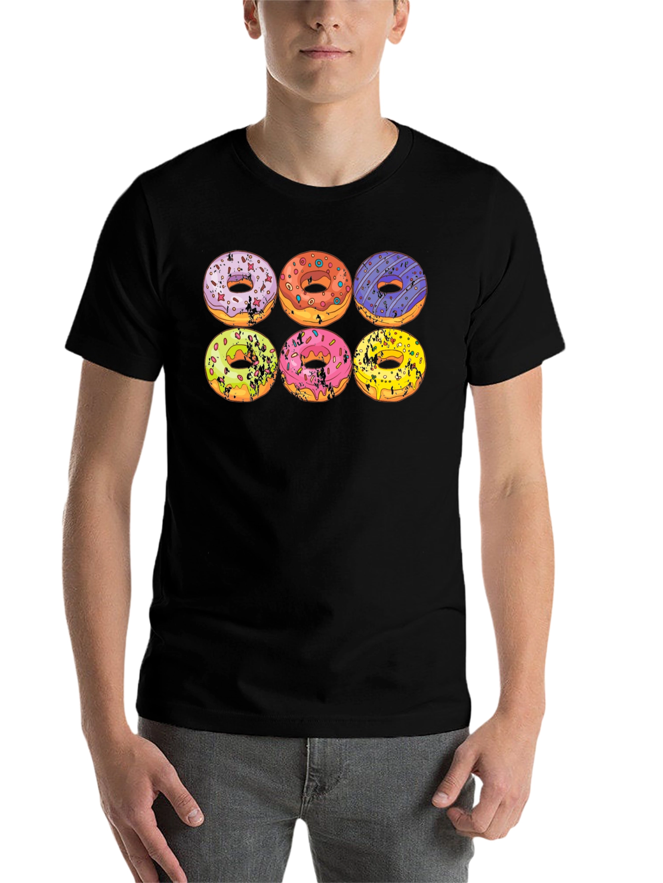 Black Donut T-Shirt - Novelty Graphic Tee for Donut Lovers view 7