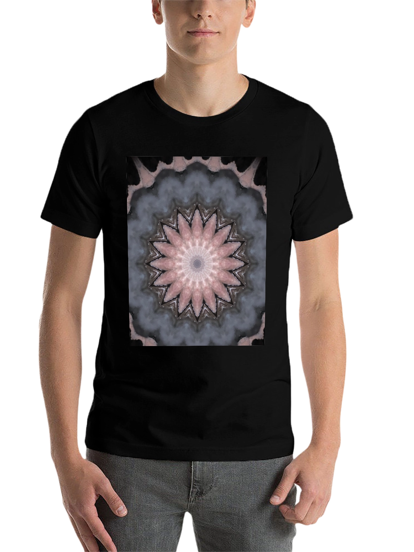 Black Mandala T-Shirt - Unique Graphic Tee view 7