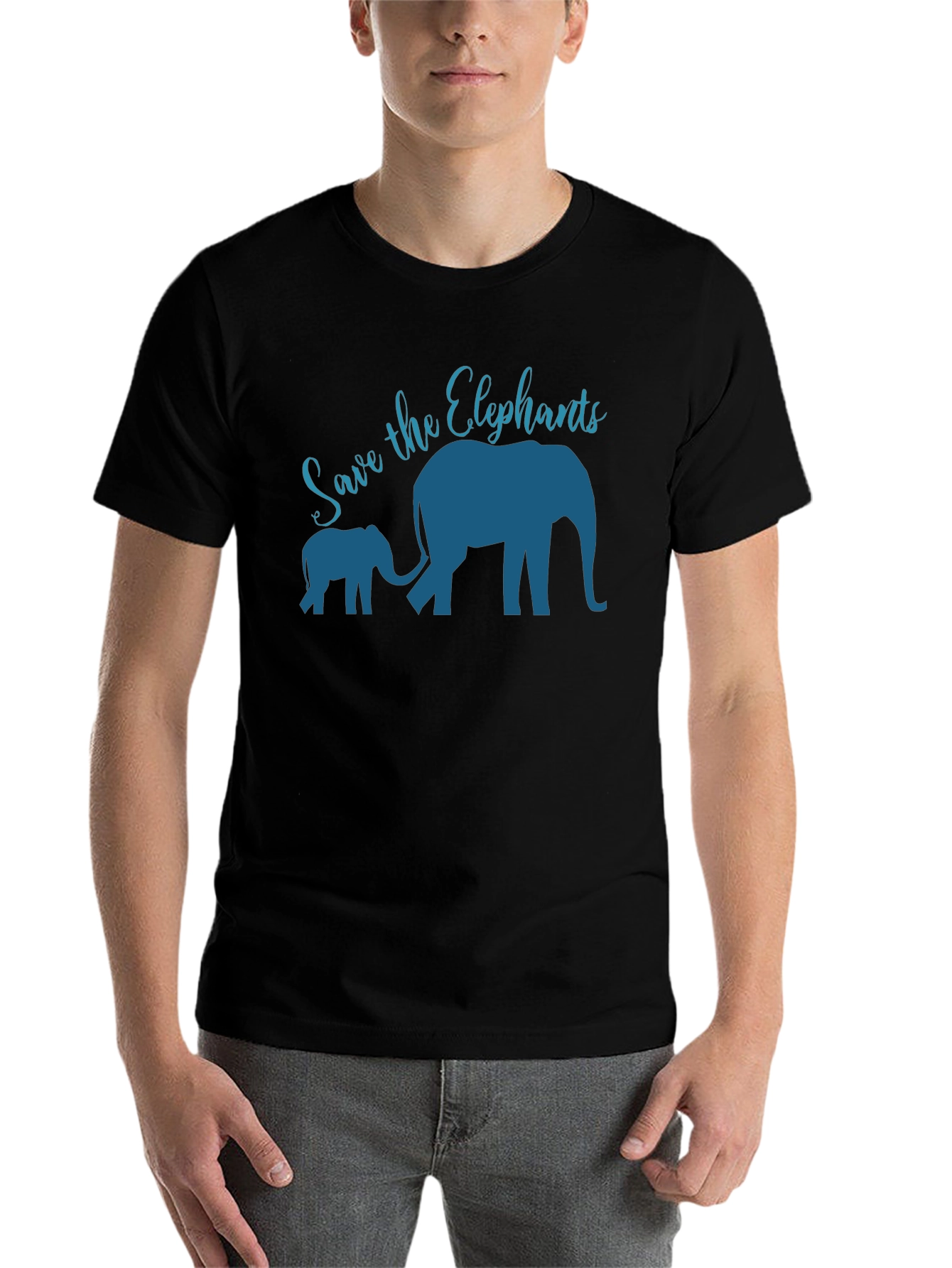 Black Save the Elephants Graphic Tee view 7