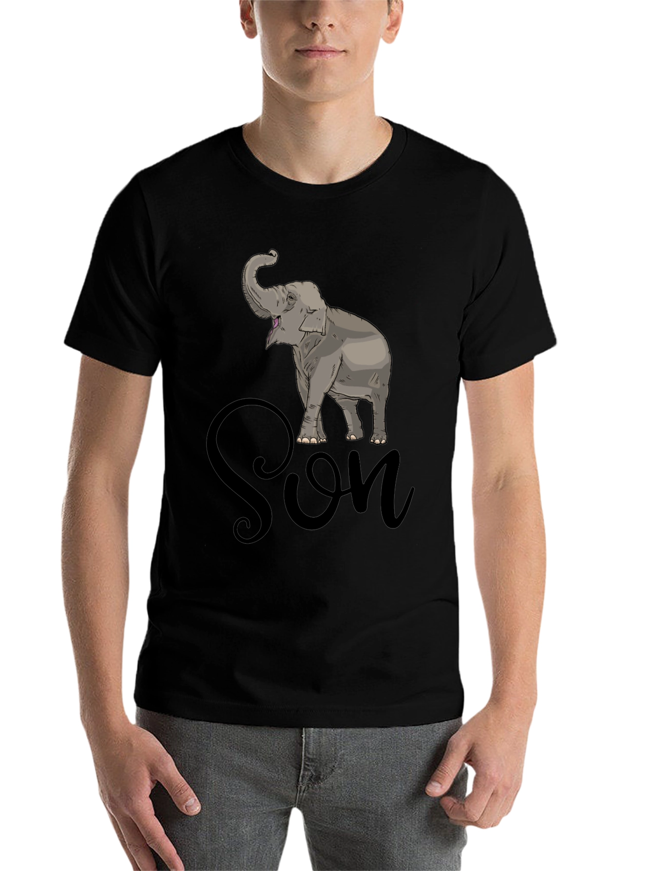 Black Elephant Son T-Shirt - Men's Graphic Tee view 7