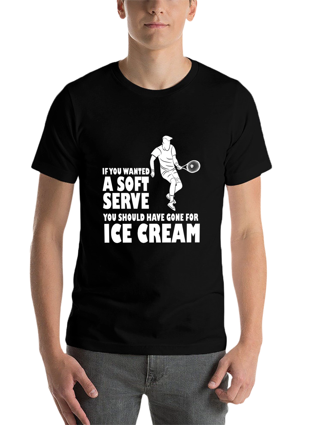 Black Soft Serve Tennis T-Shirt - Funny Player Gift view 7
