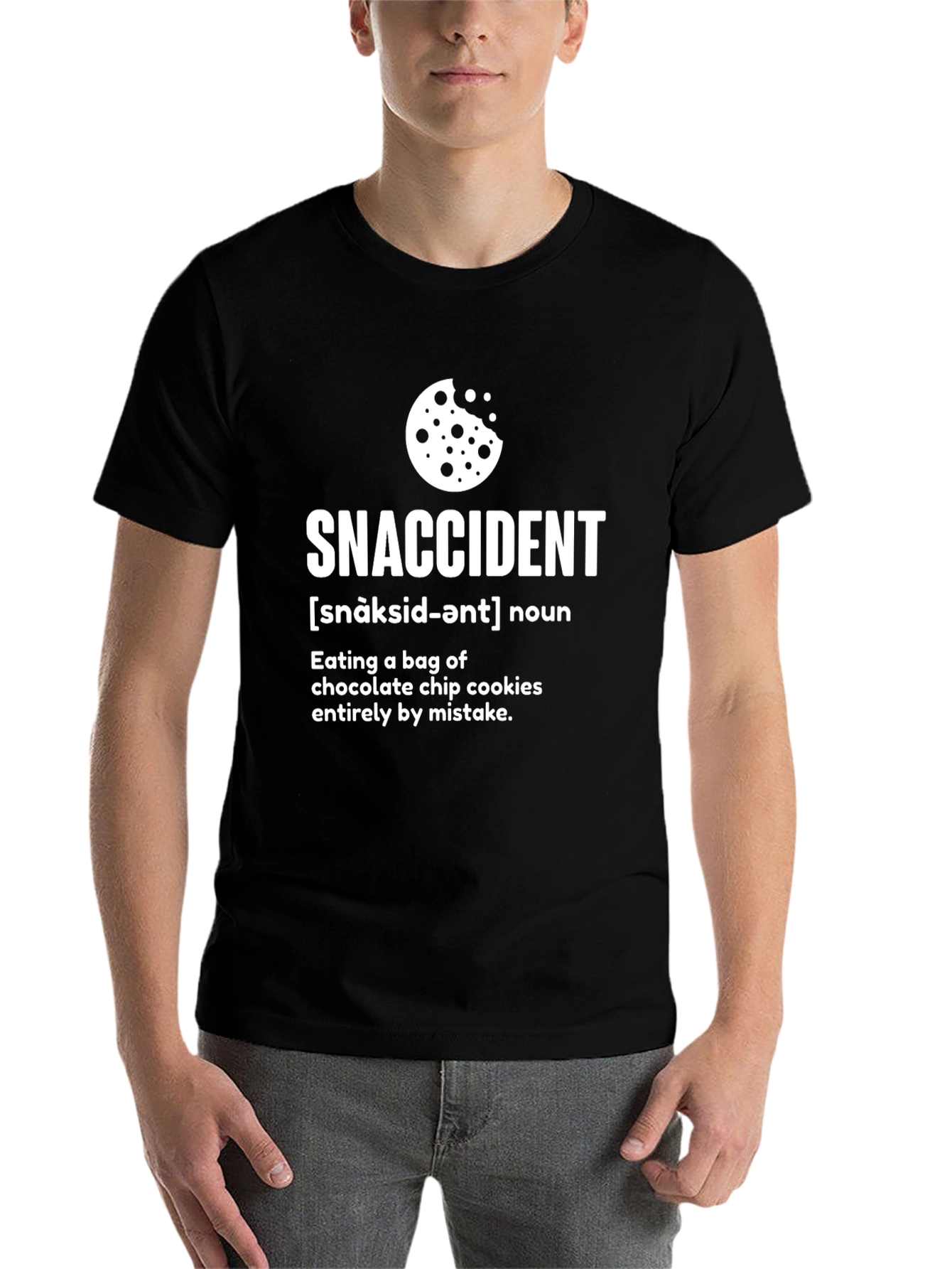 Black Snaccident T-Shirt - Cookie Lover's Funny Tee view 7
