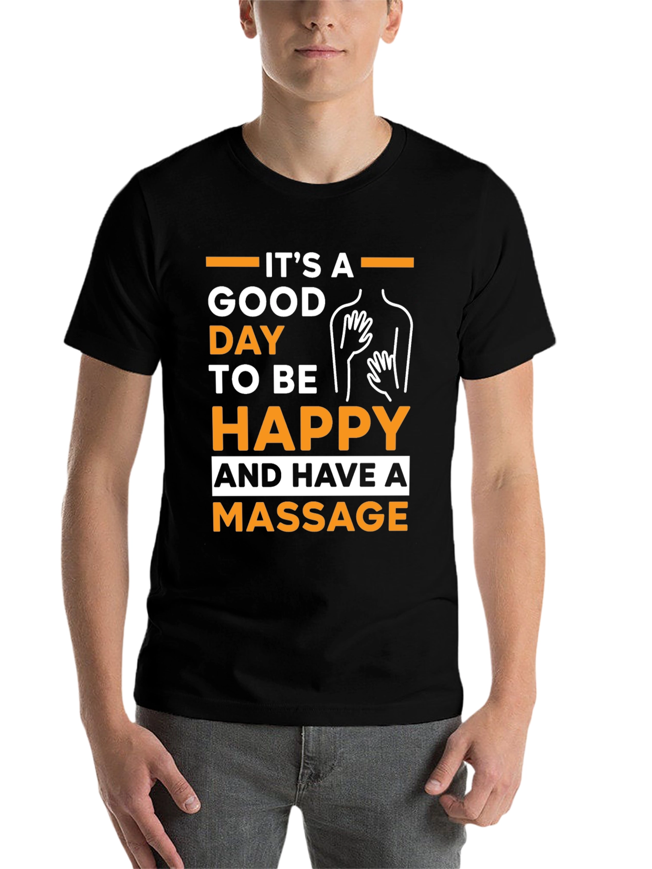 Black Good Day for Massage Graphic Tee - Unisex view 7
