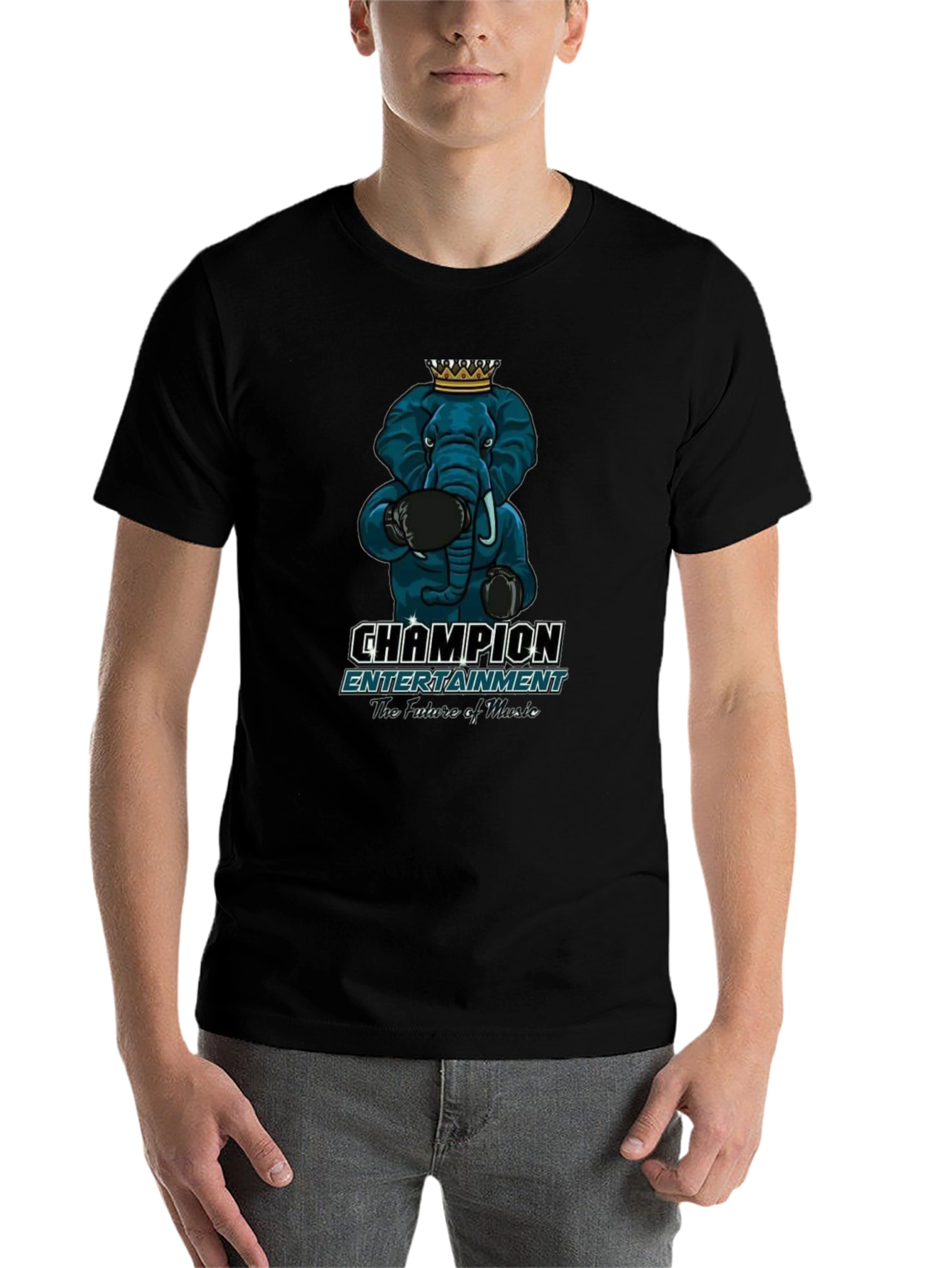 Black Champion Entertainment Elephant Boxing T-Shirt view 7
