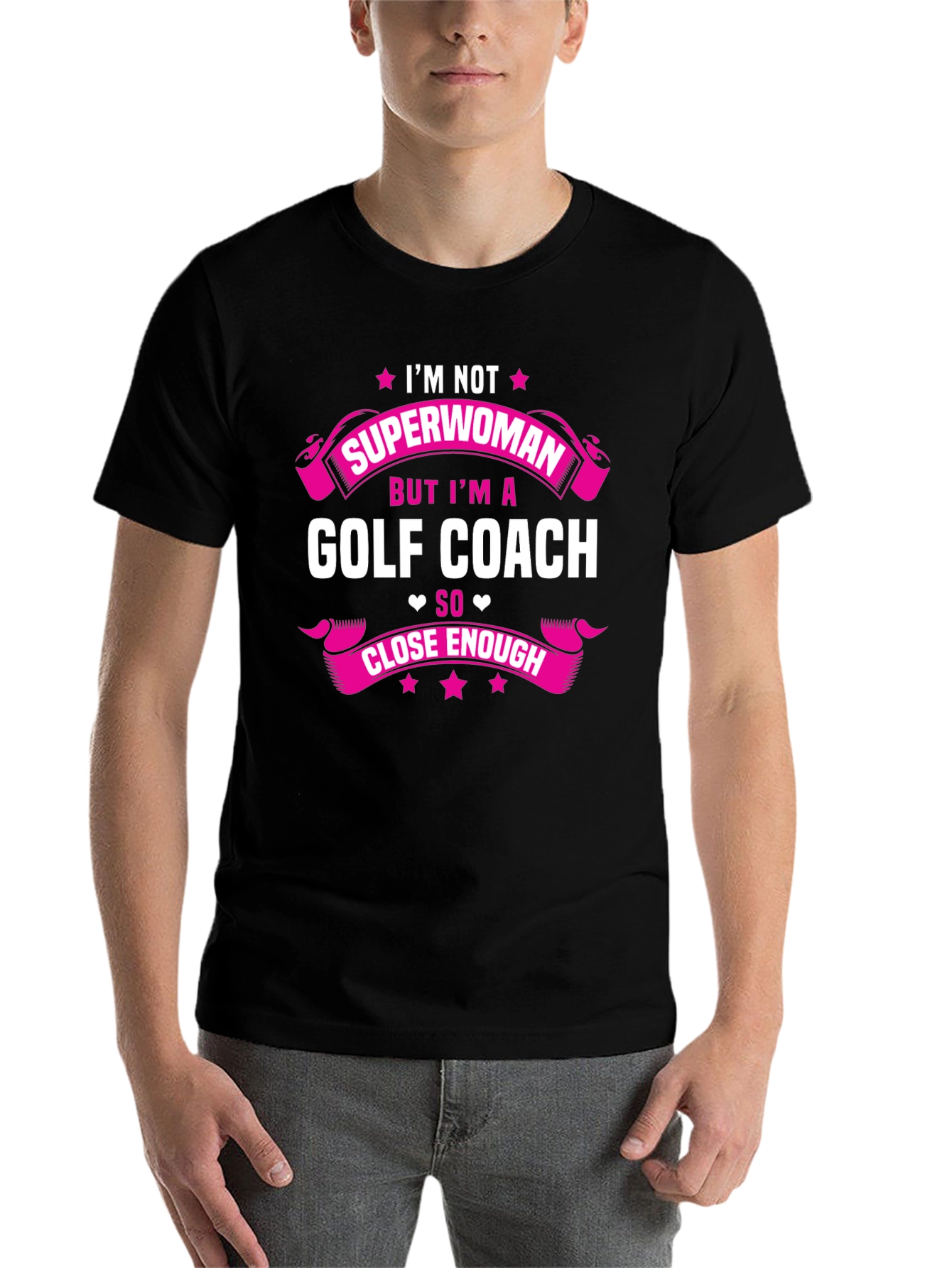 Black Golf Coach Superwoman Graphic T-Shirt view 7