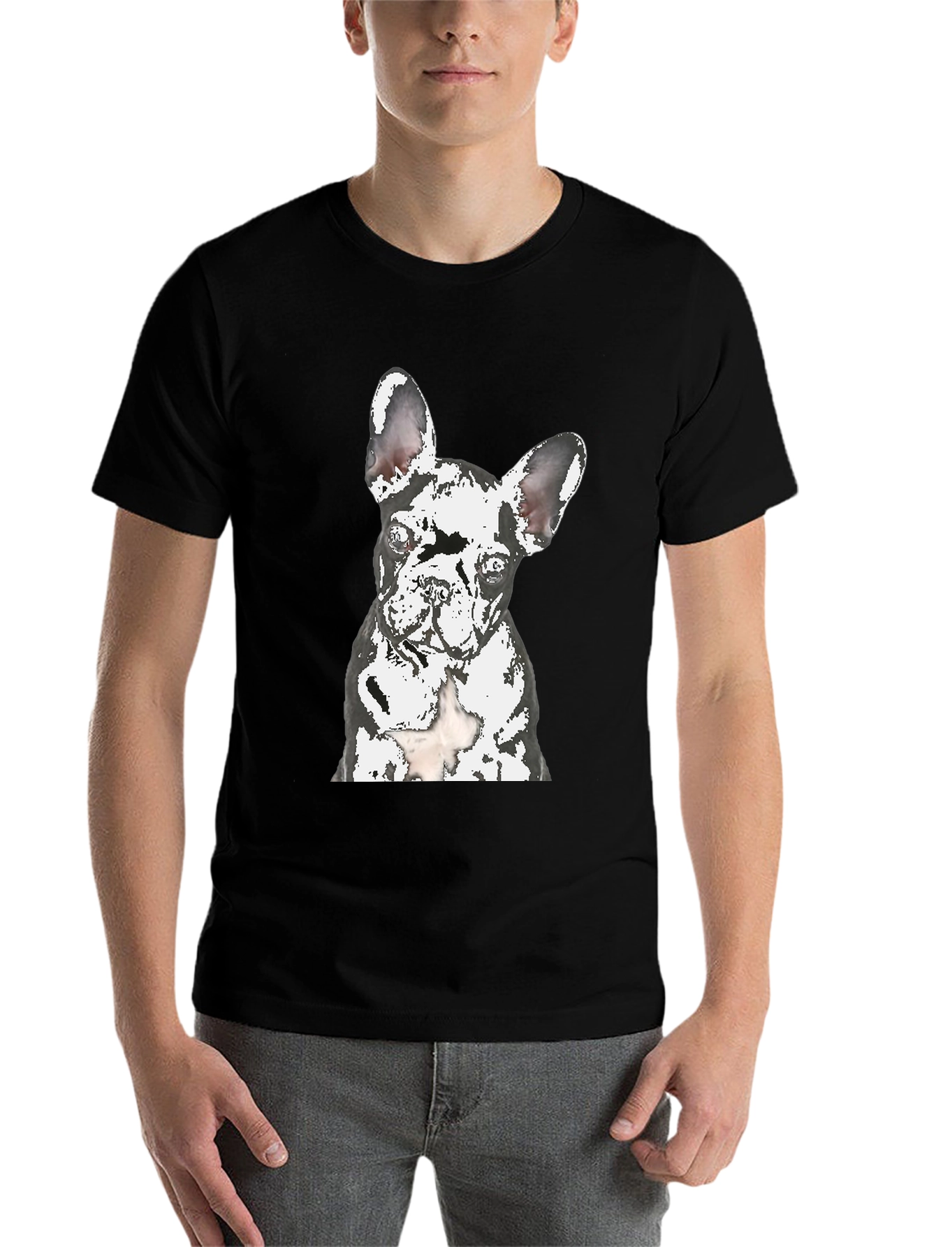 Black Dog Graphic T-Shirt - Modern Crew Neck Tee view 7