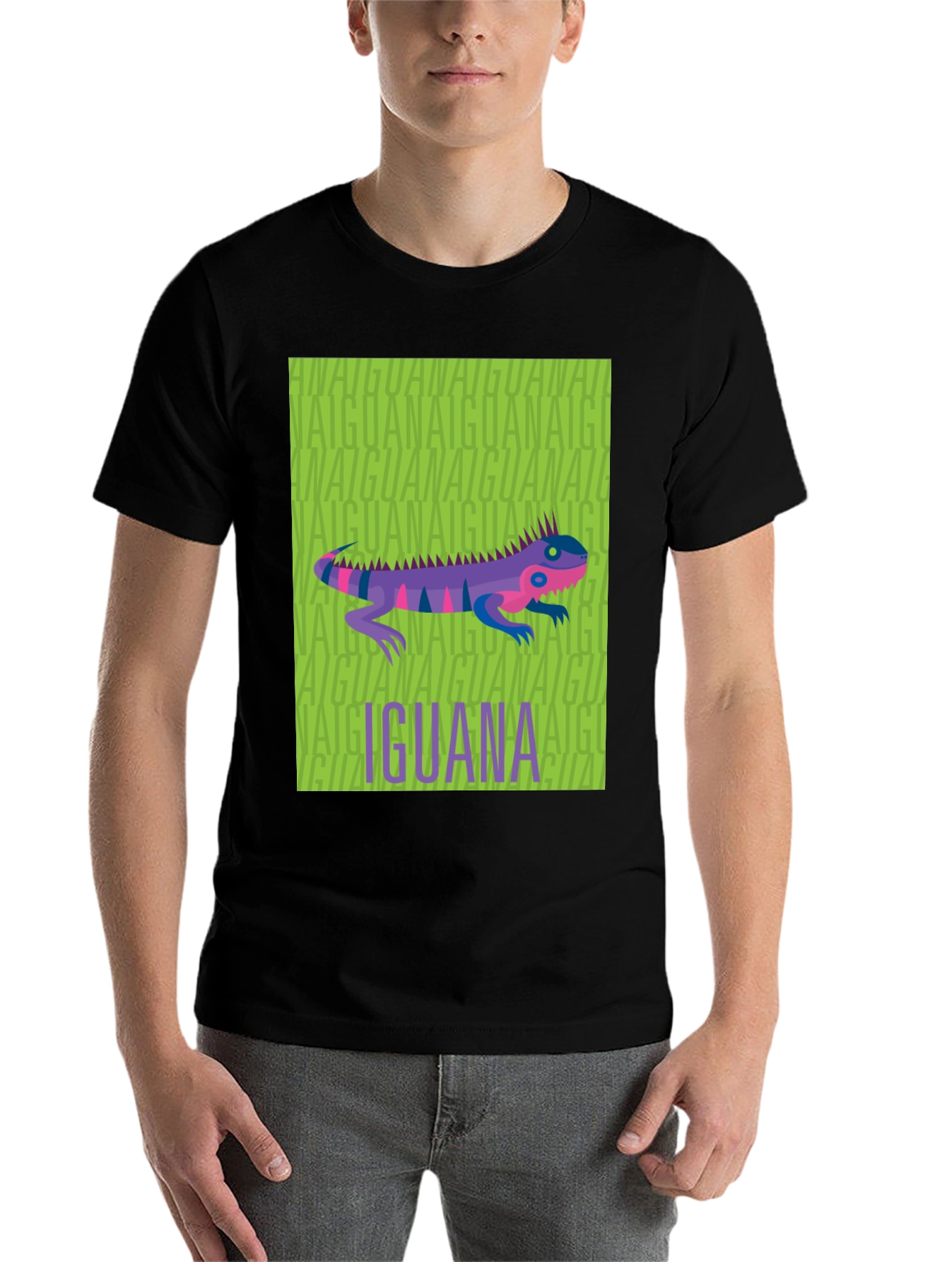 Black Iguana Graphic Print Black T-Shirt view 7