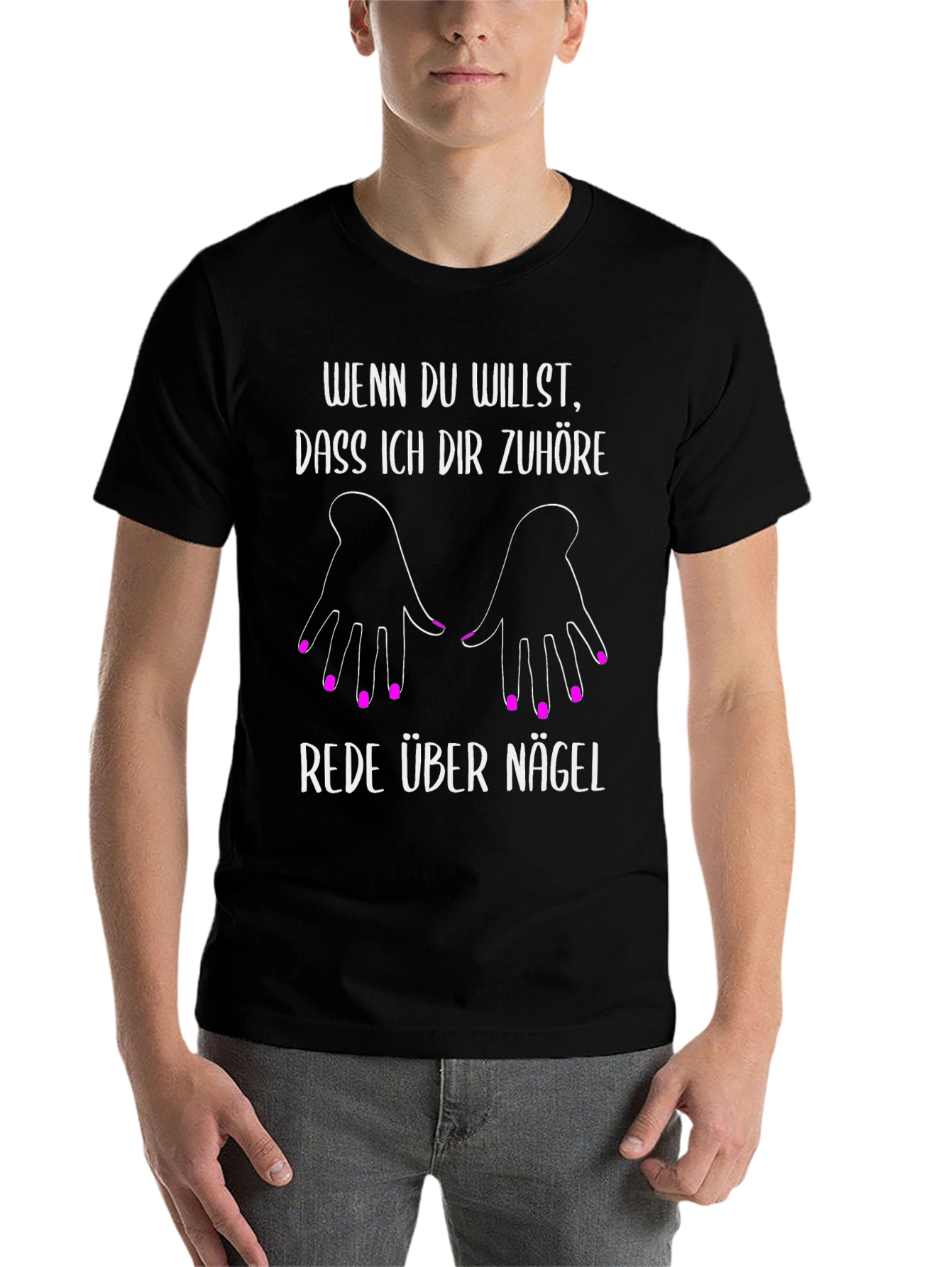 Black Funny German Nail T-Shirt view 7