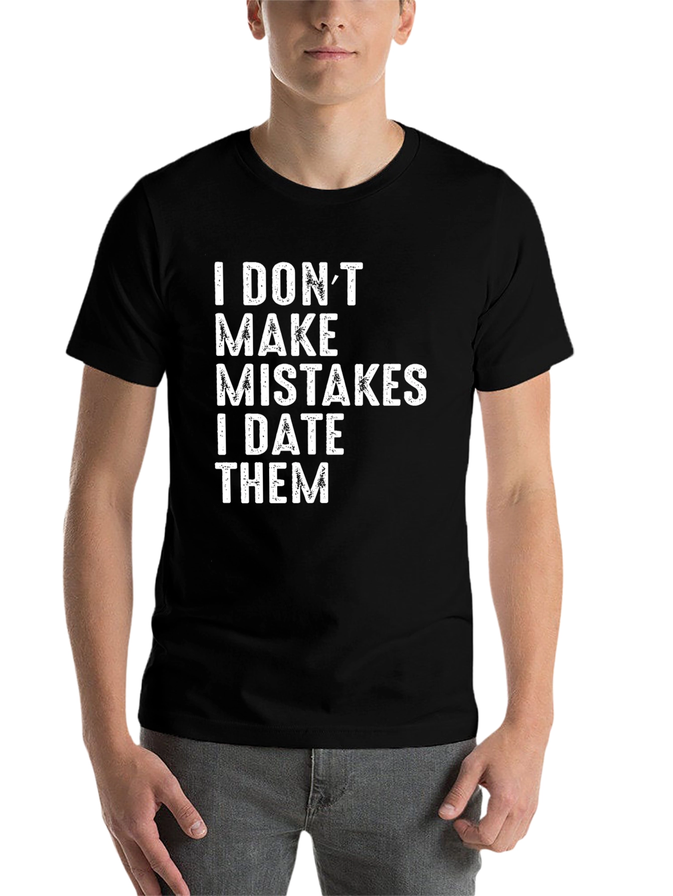 Black Funny "I DATE THEM" Graphic T-Shirt view 7