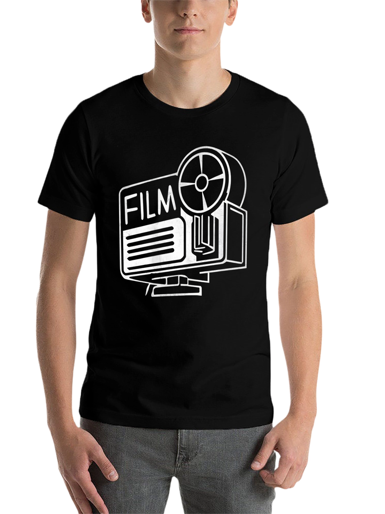 Black Classic Film Projector Graphic Tee - Black view 7