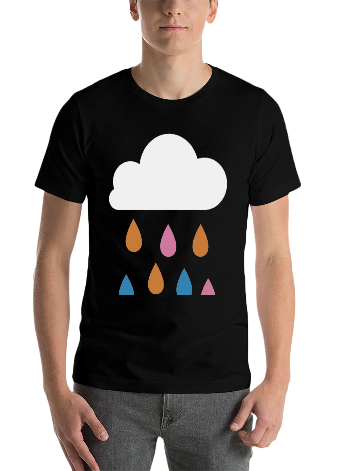 Black Cloud Raindrop T-Shirt: Stylish Graphic Tee view 7