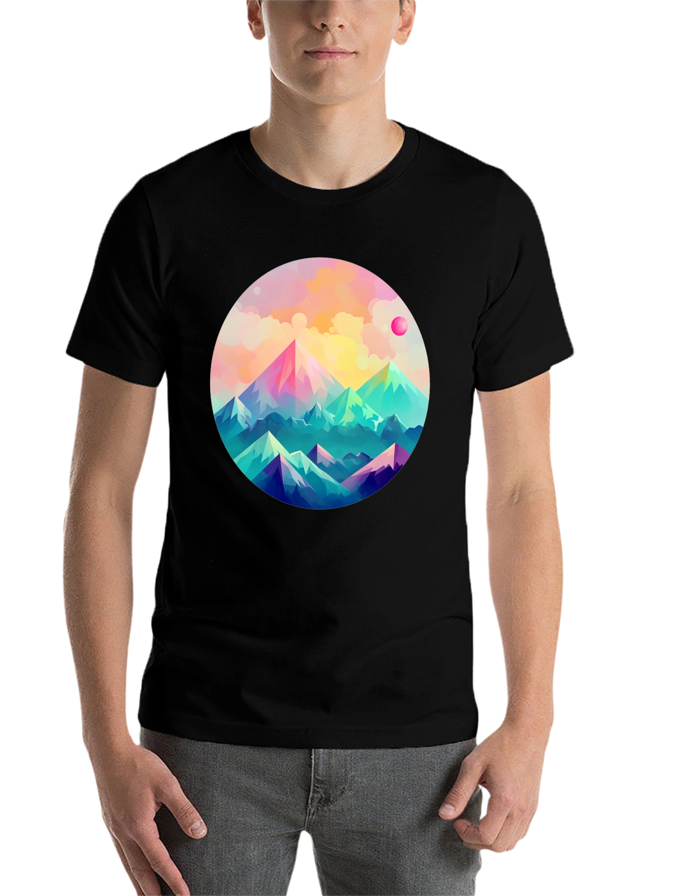 Black Mountainscape Graphic Tee - Artistic Comfort view 7