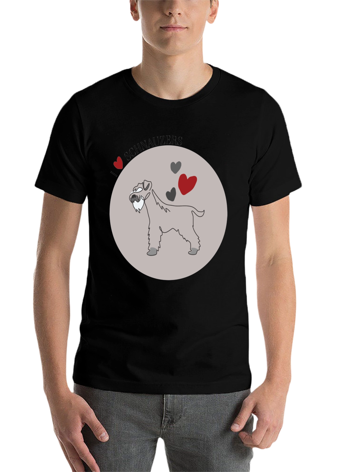 Black I Love Schnauzers Graphic Tee - Black Cotton Blend view 7
