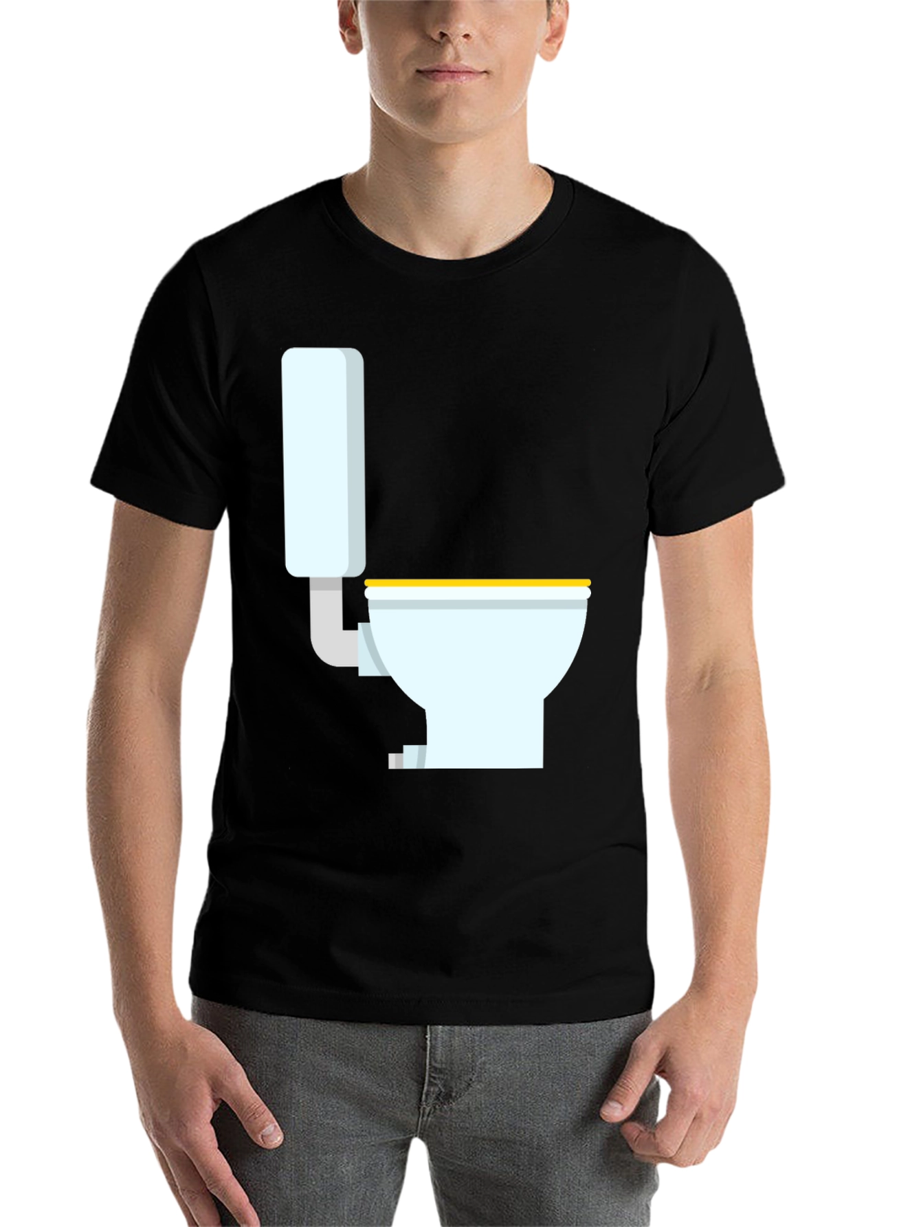 Black Novelty Toilet Graphic T-Shirt - Black view 7