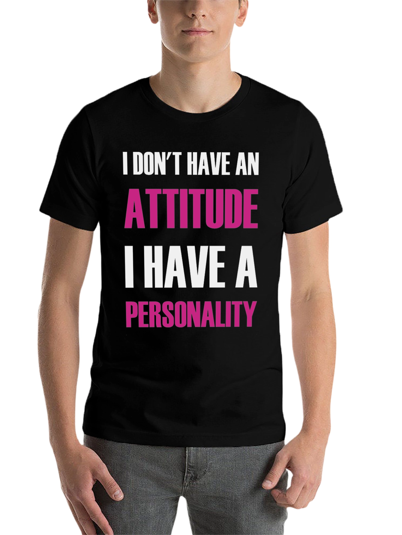 Black Funny Attitude Personality Graphic T-Shirt view 7