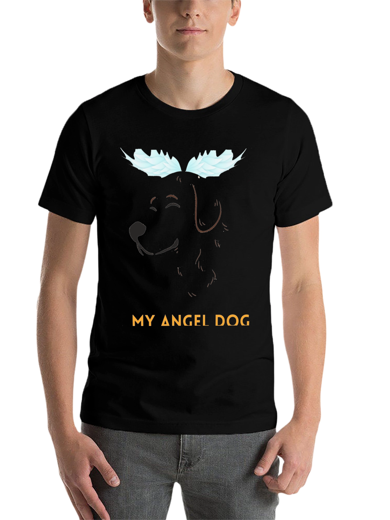 Black My Angel Dog T-Shirt - Pet Memorial Tee view 7
