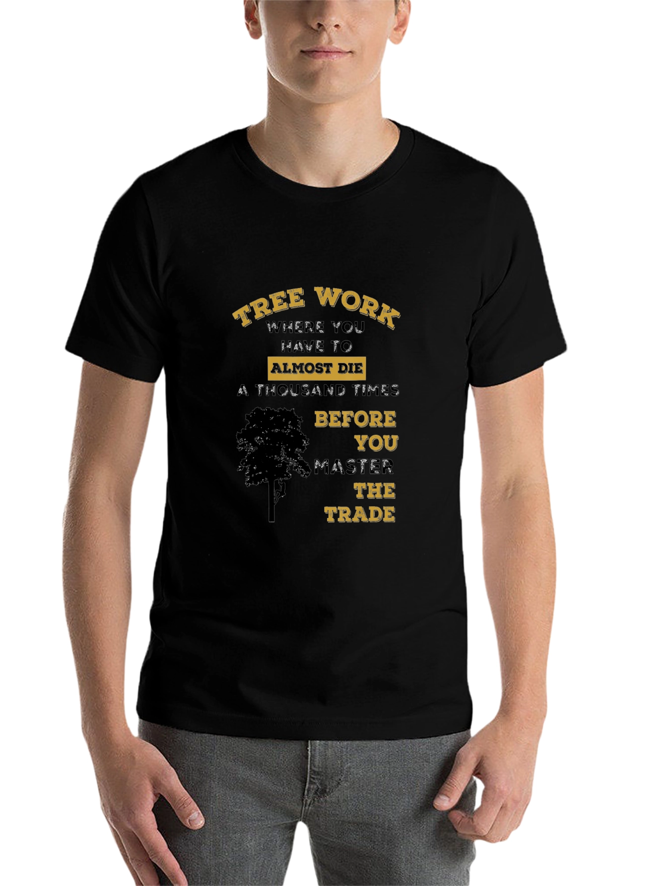 Black Tree Work Graphic T-Shirt view 7