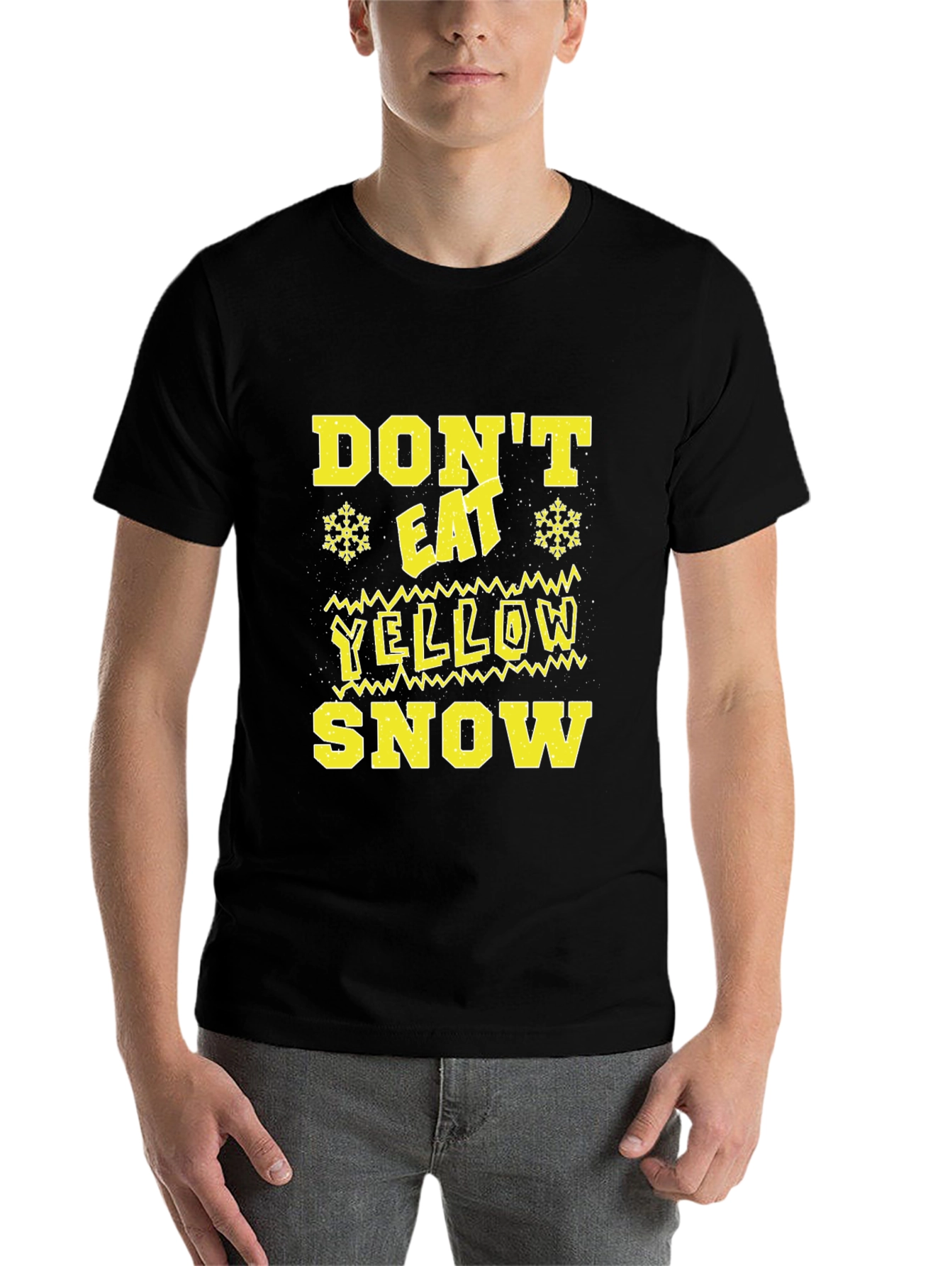 Black Don't Eat Yellow Snow Novelty T-Shirt view 7