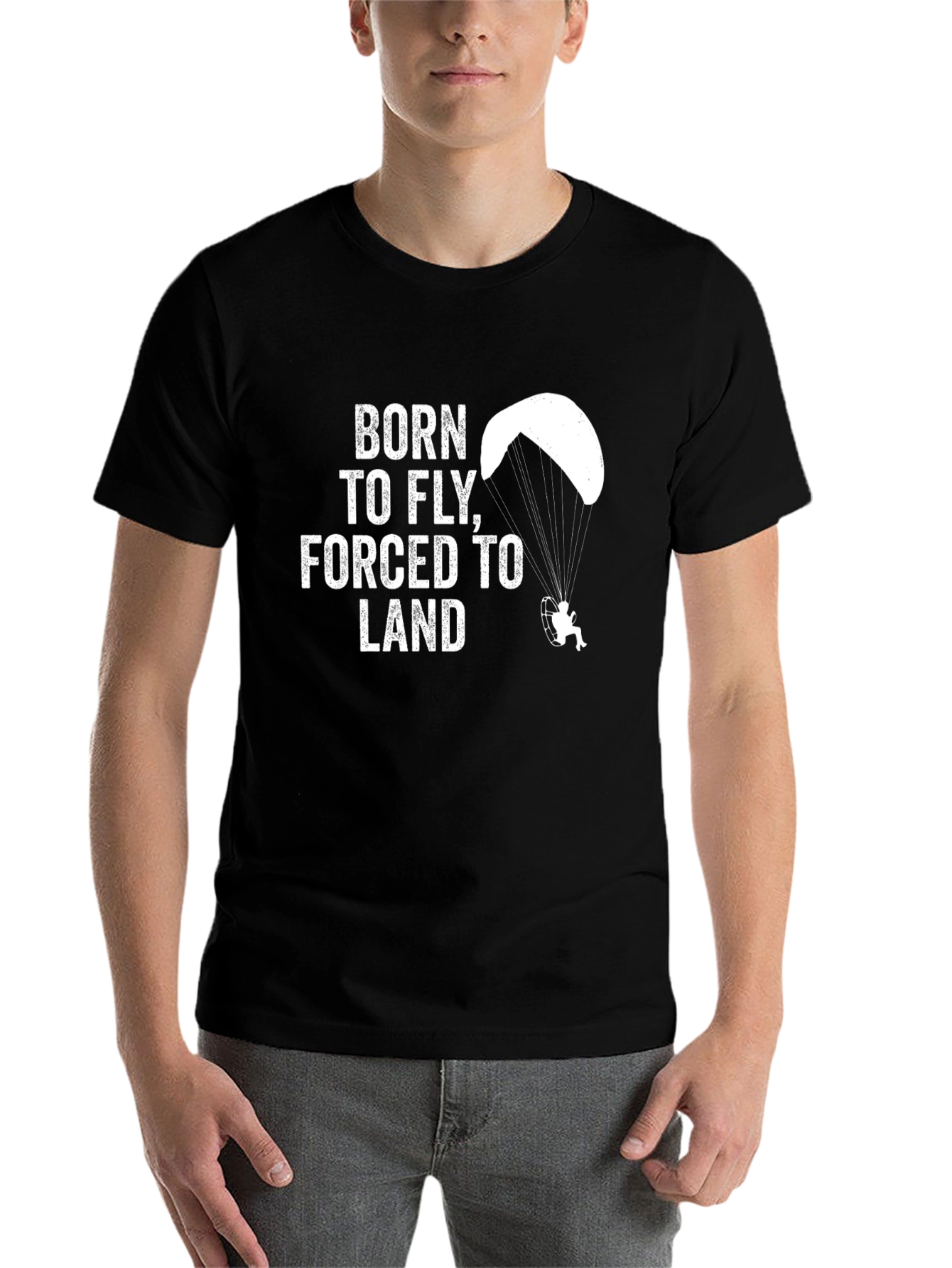 Black Born to Fly Black T-Shirt view 7